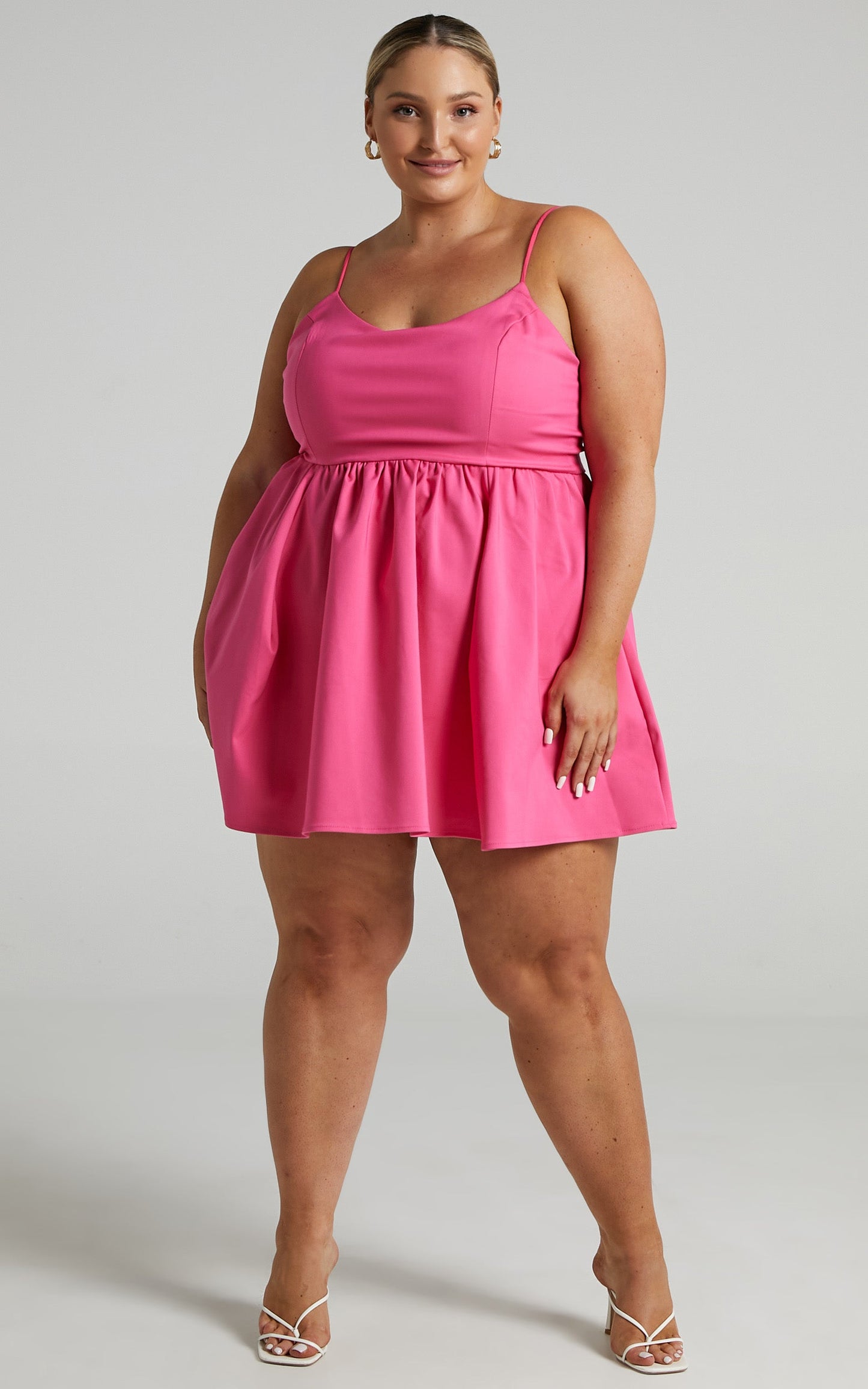 You Got Nothing To Prove Mini Dress - Strappy A-line Dress in Pink