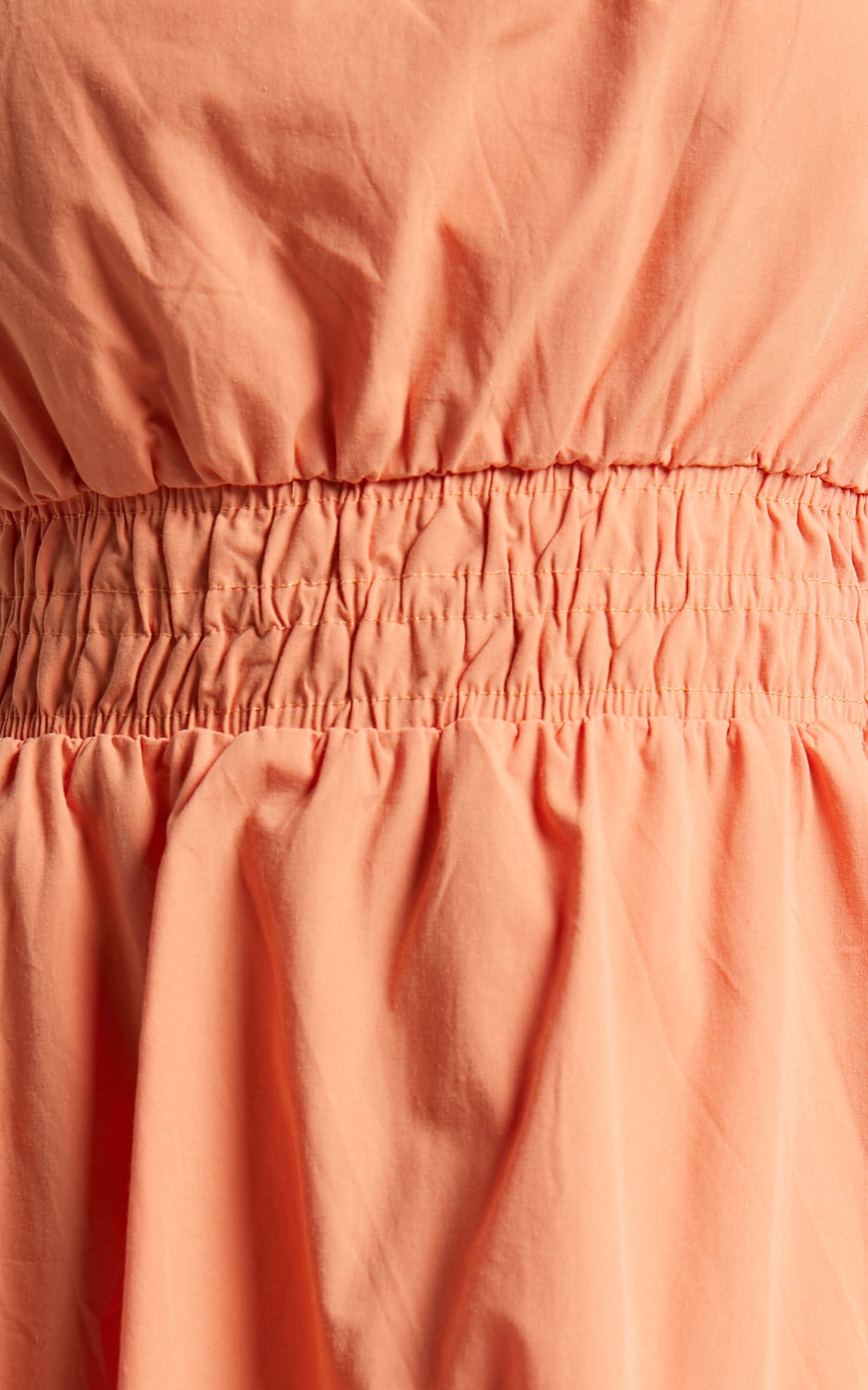 Yulia Midi Dress - One Shoulder Shirred Waist Dress in Orange