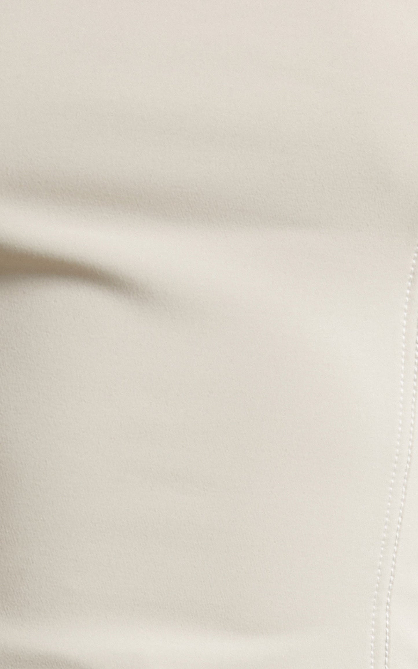 Yuri Contrast Stitch Longline Top in Beige