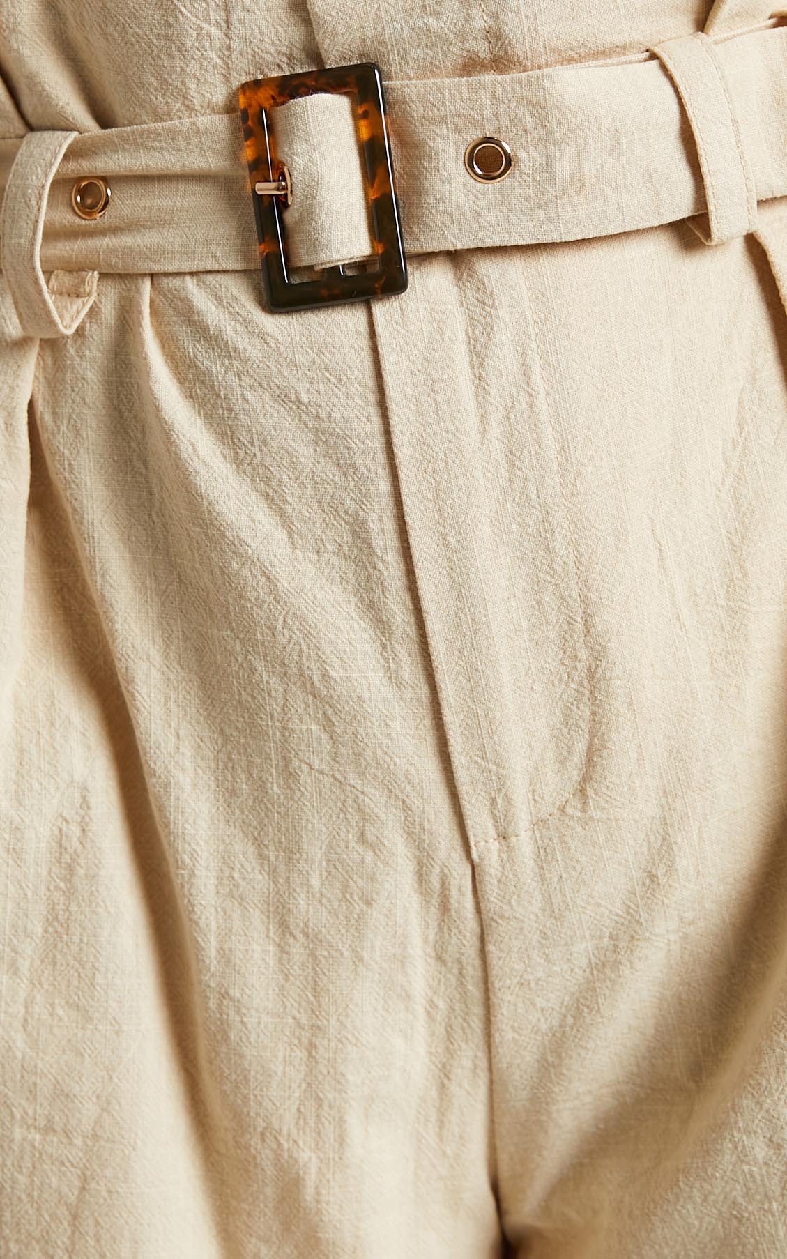 ZABEL Paper bag Waist Shorts in Cotton in Sand