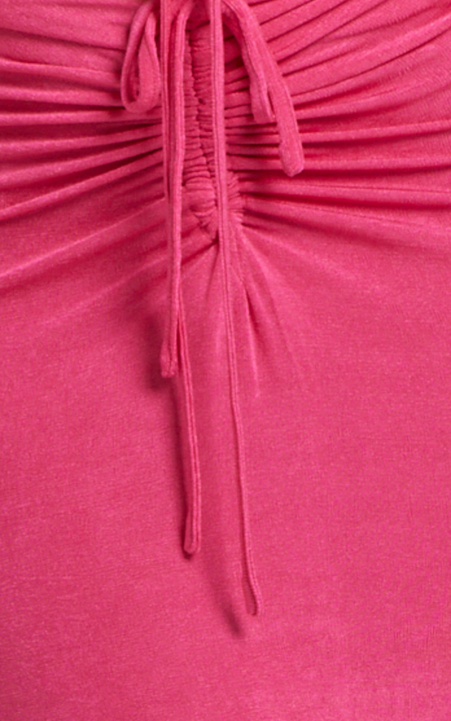 Luciana Top - Ruched Front Crop Top in Hot Pink