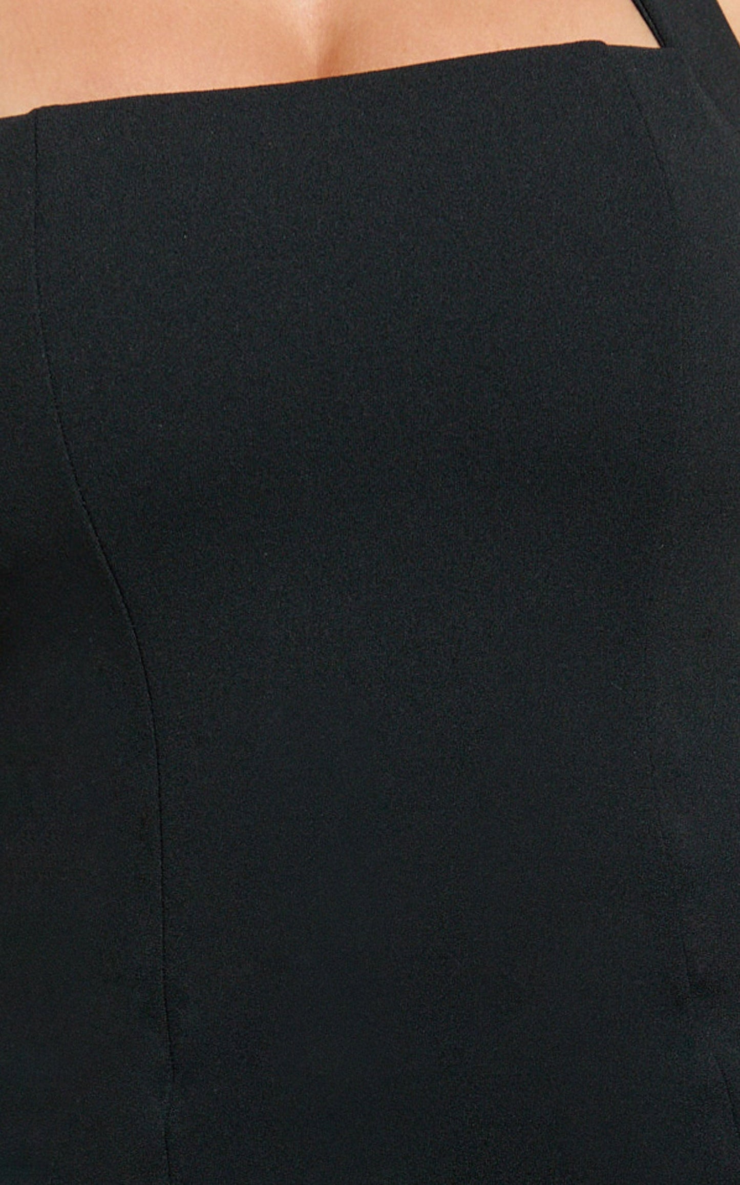 Zahra Mini Dress - Halter Tie Square Neck Bodycon Dress in Black