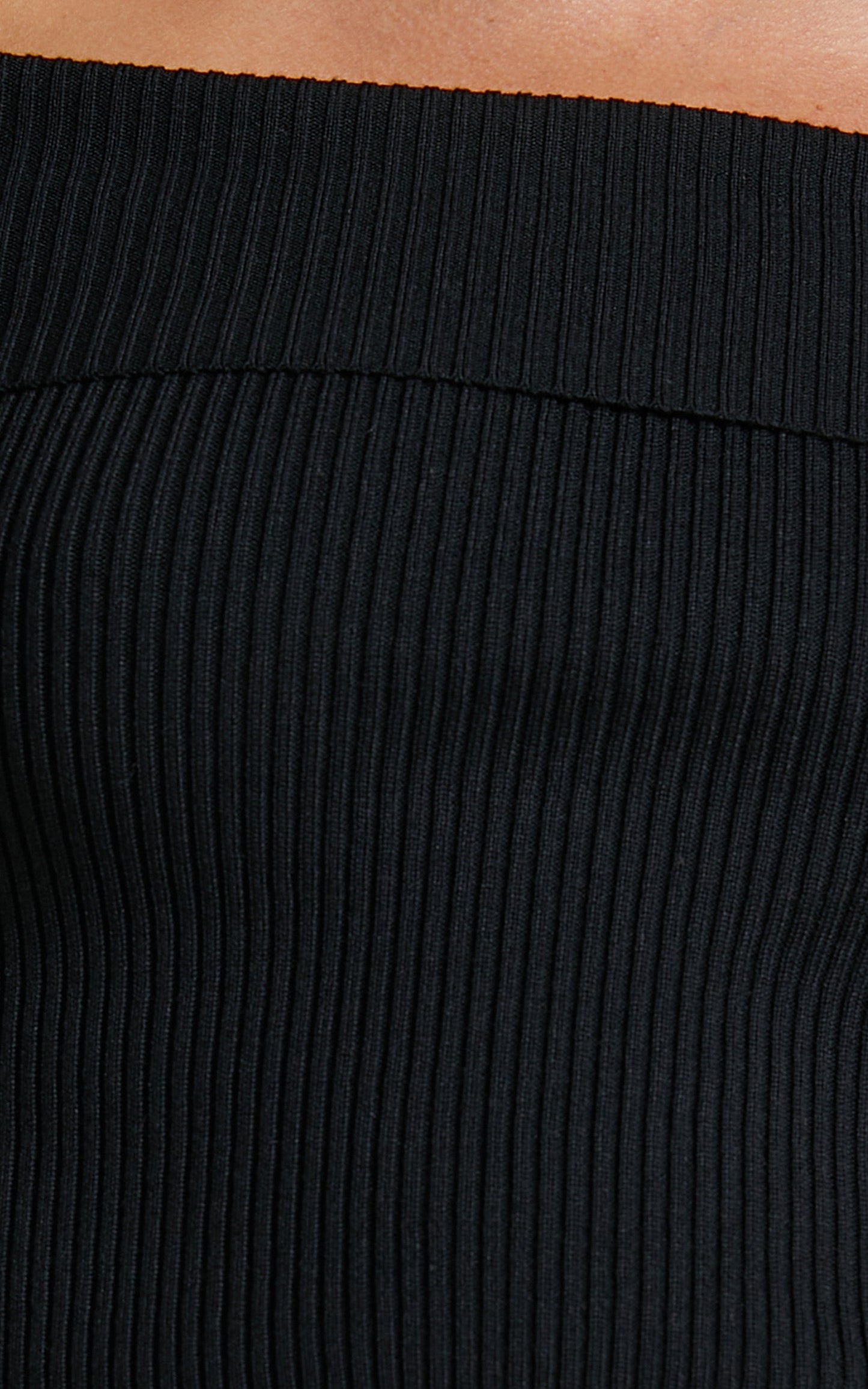 Zaina Top - Off The Shoulder Rib Knit Crop Top in Black