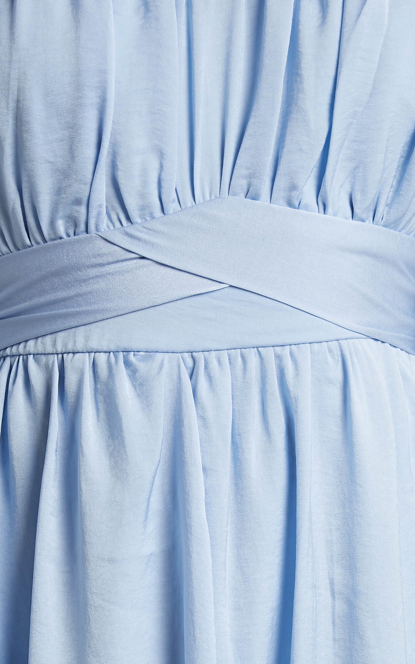 Zaire Mini Dress with Bodice Detailing in Dusty Blue