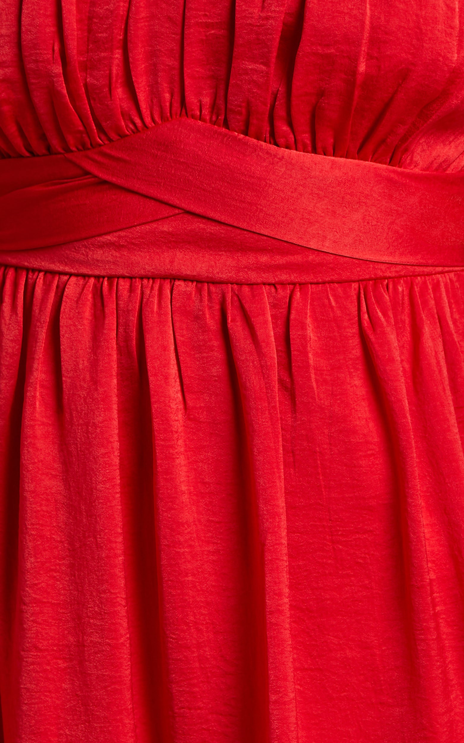 Zaire Mini Dress with Bodice Detailing in Oxy Red