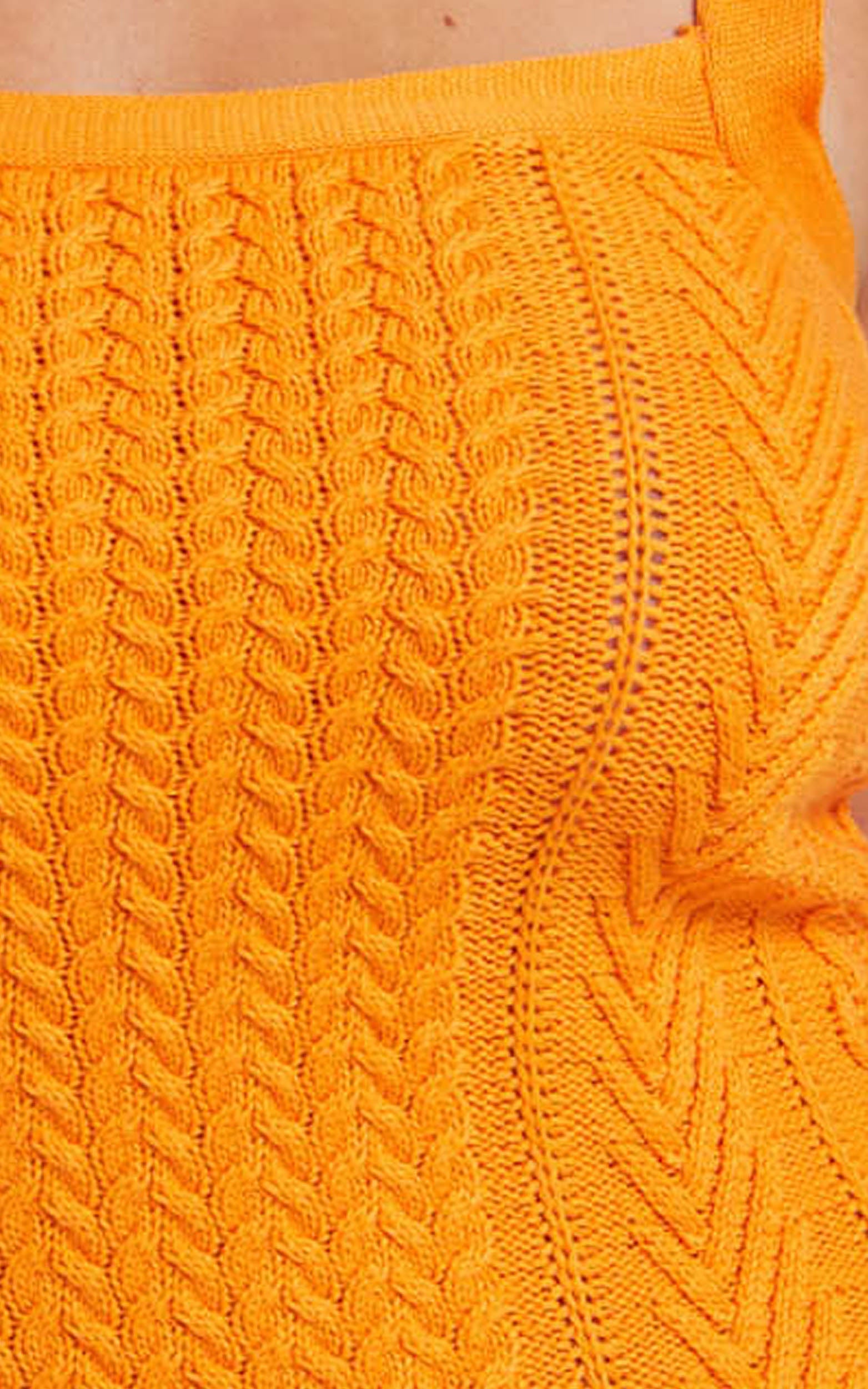 Zarah Knit Mini Dress in Orange