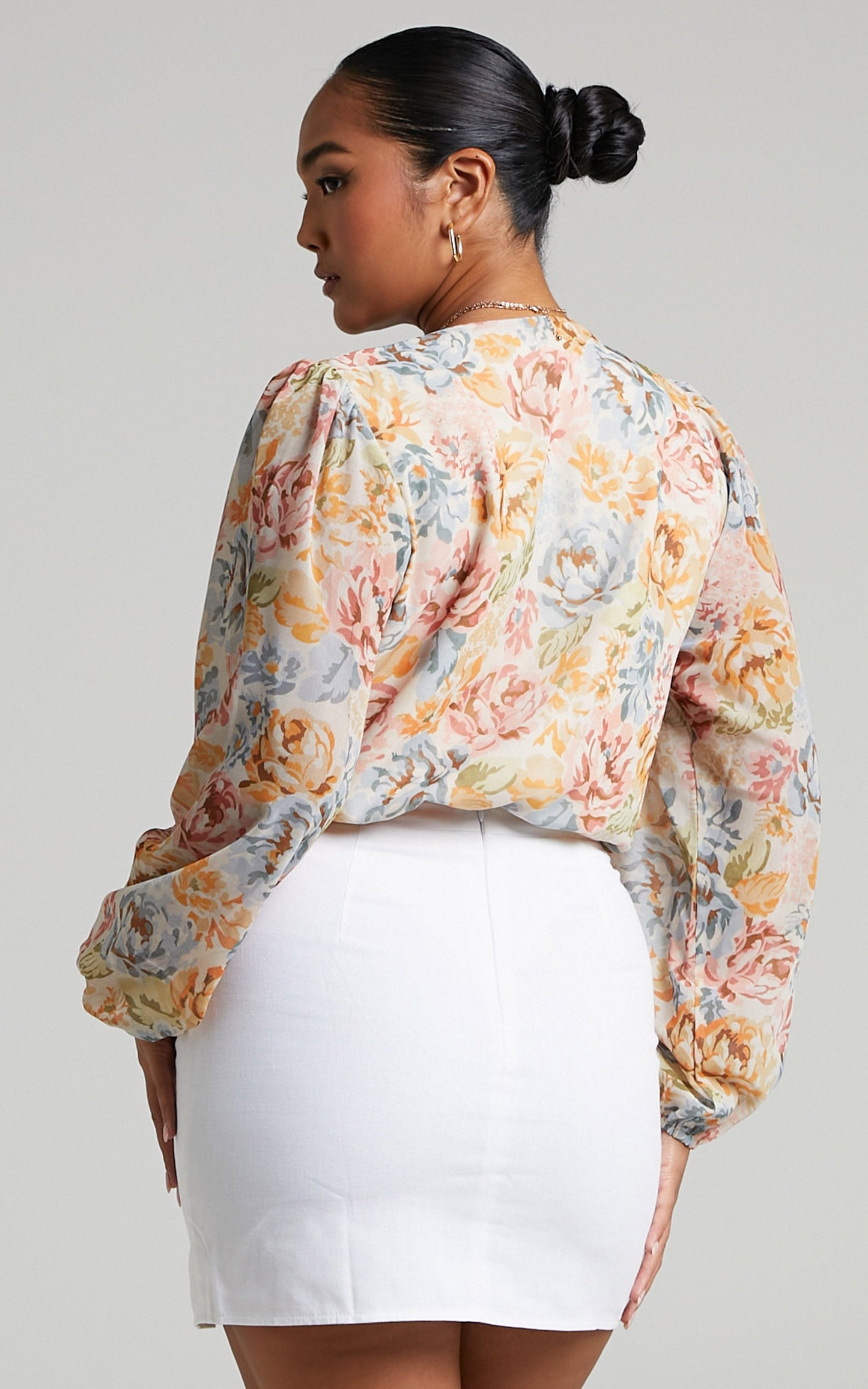 Zhenie Wrap Front Bodysuit in Multi Floral