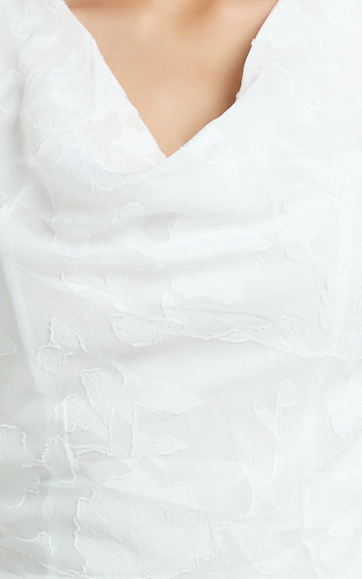 Ziva Maxi Dress - Jacquard Cowl Neck Dress in White