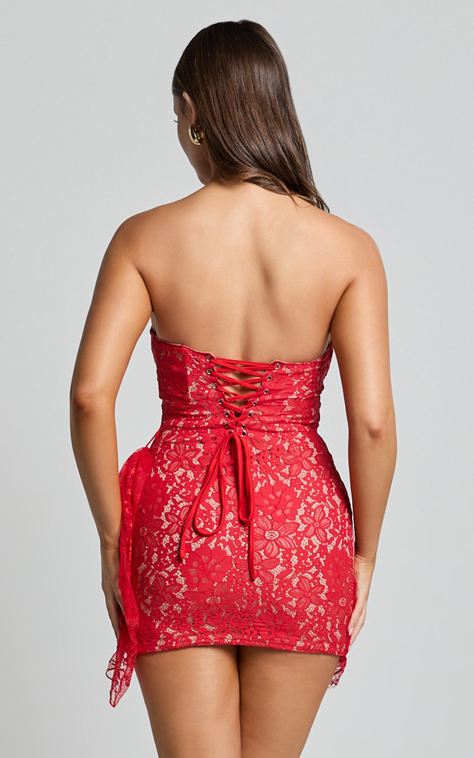 Ziva Mini Dress - Corset Wrap Dress in Red