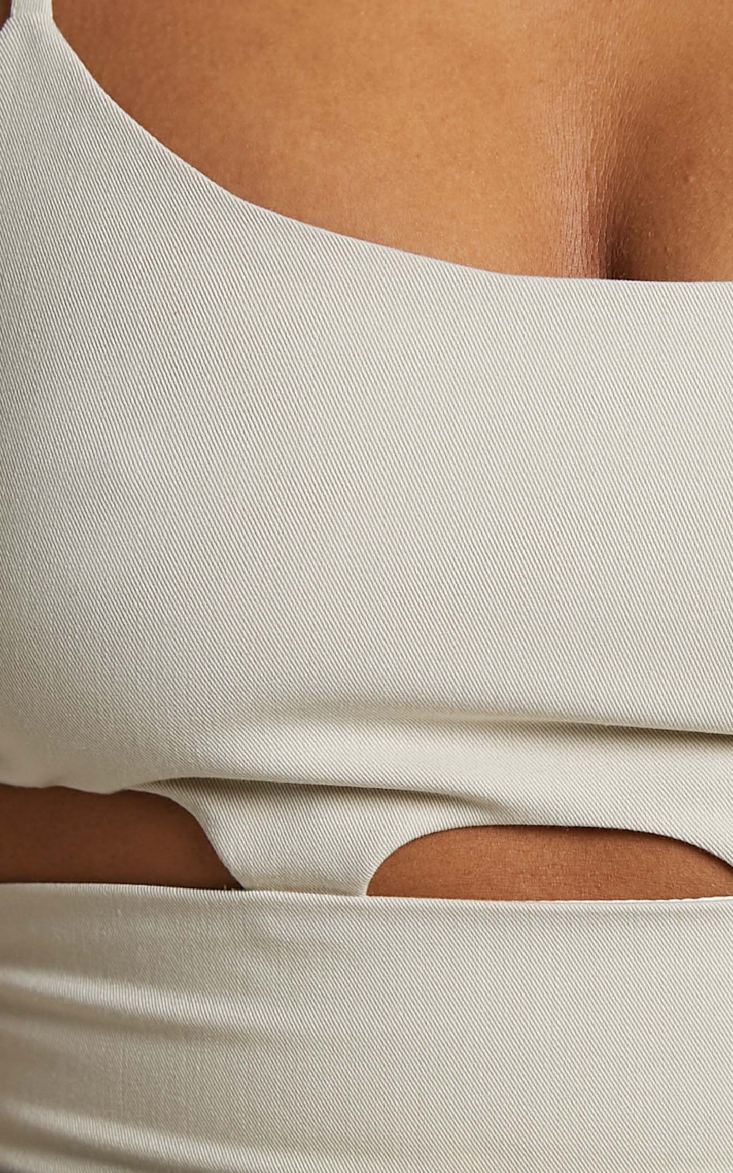 Zoie Top - Cut Out Crop Top in Stone