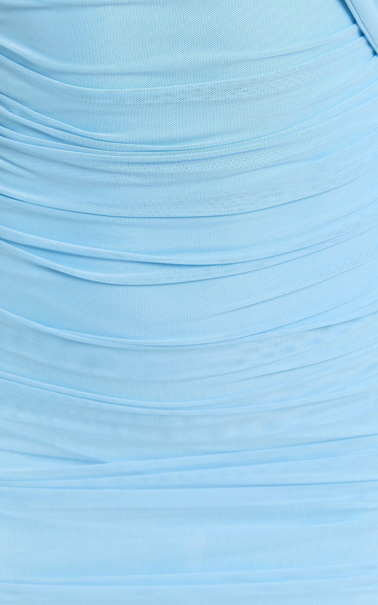 Zora Mini Dress - One Shoulder Ruched Bodycon Dress in Blue