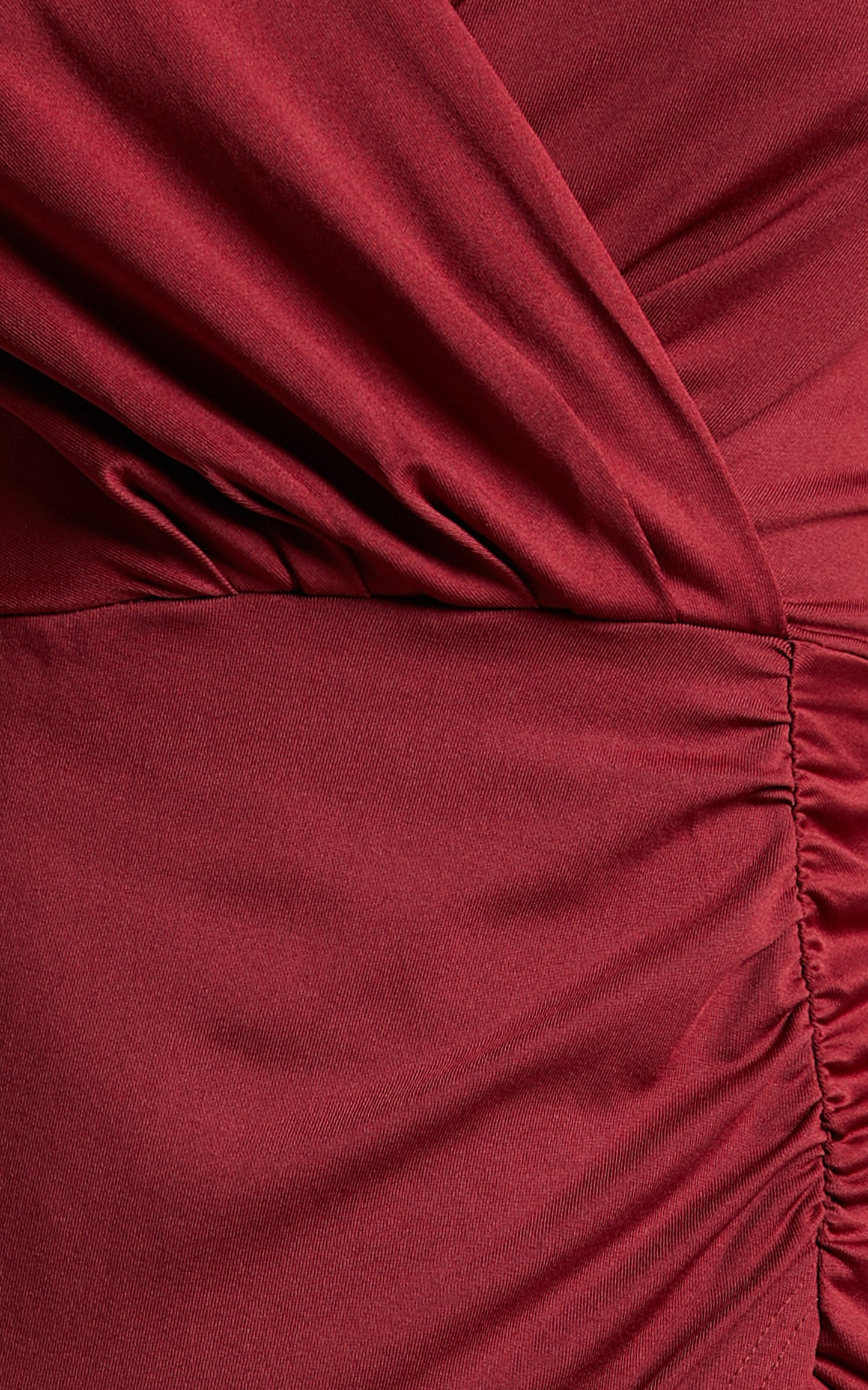 Zoza Mini Dress - Ruched Long Sleeve Tulip Hem Dress in Berry