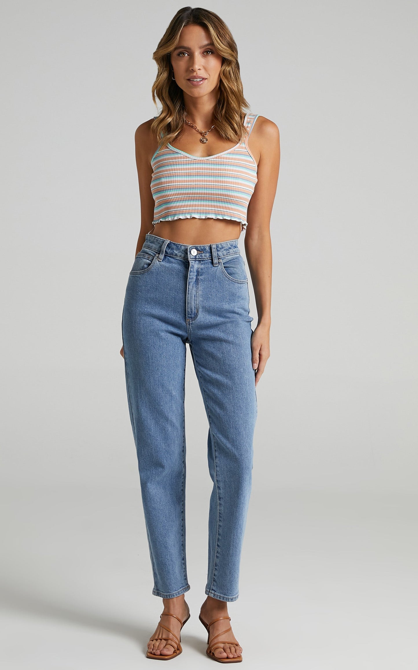 Zya The Label - Sadie Top in Pastel Stripe