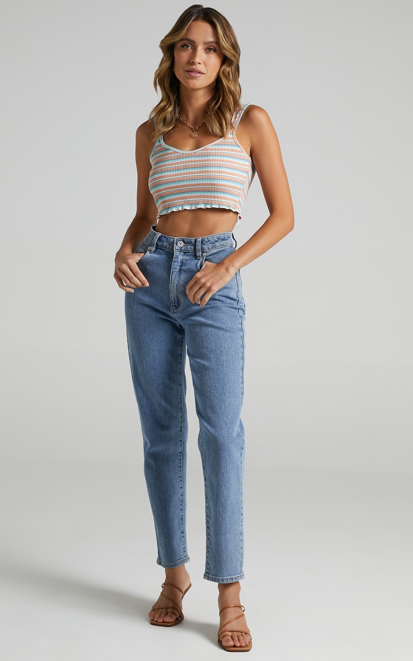 Zya The Label - Sadie Top in Pastel Stripe