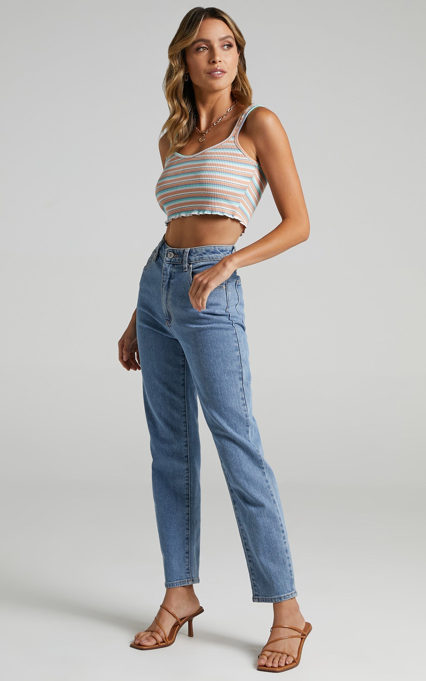 Zya The Label - Sadie Top in Pastel Stripe