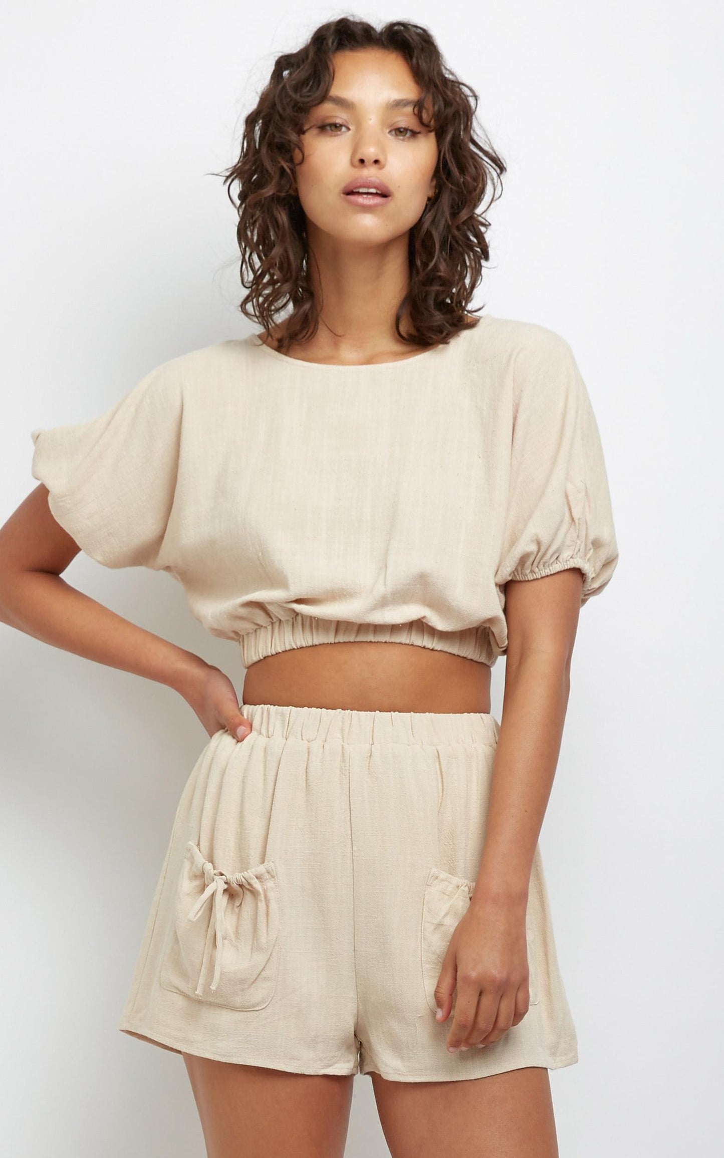 Alia Two Piece Set in Beige