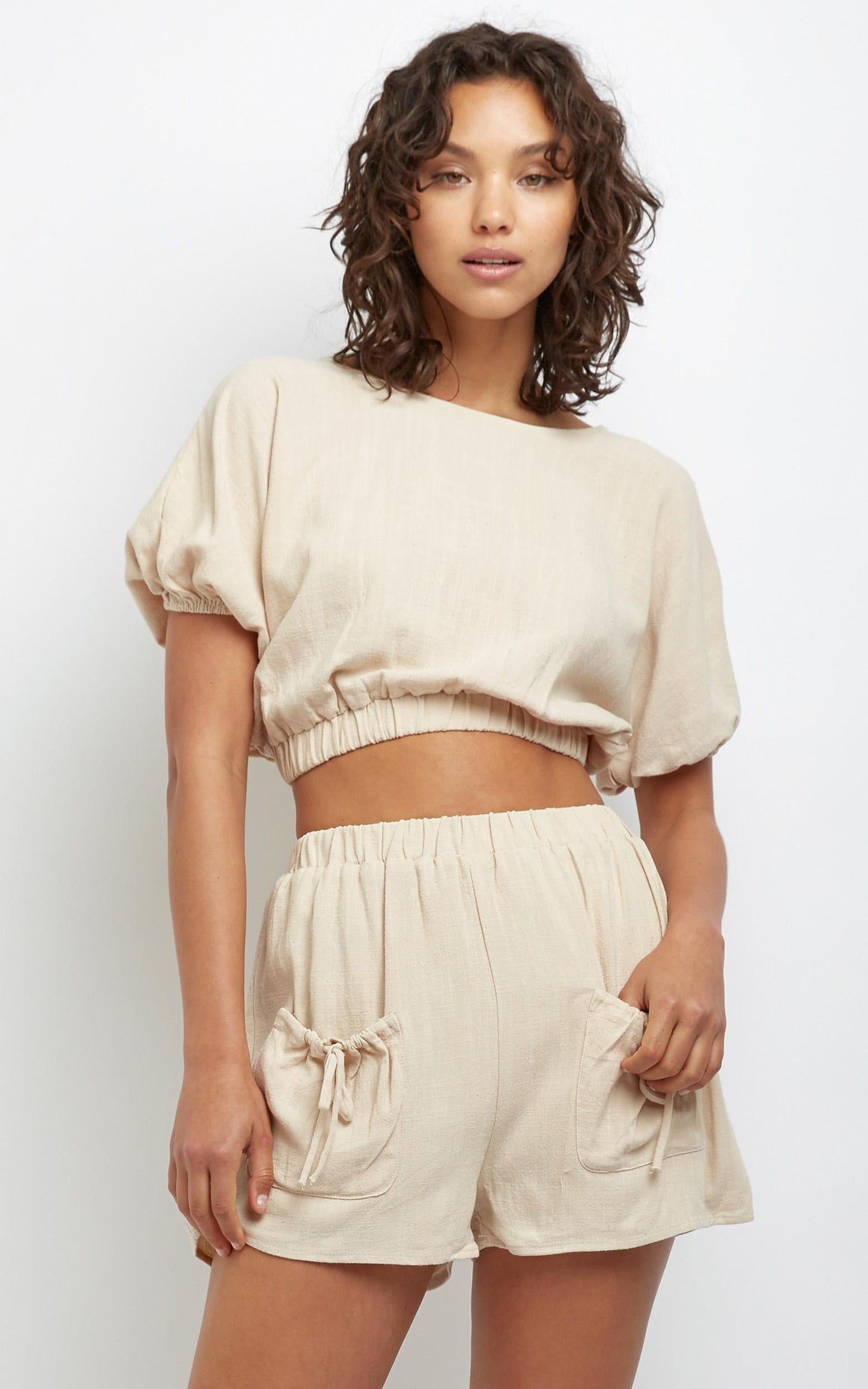 Alia Two Piece Set in Beige