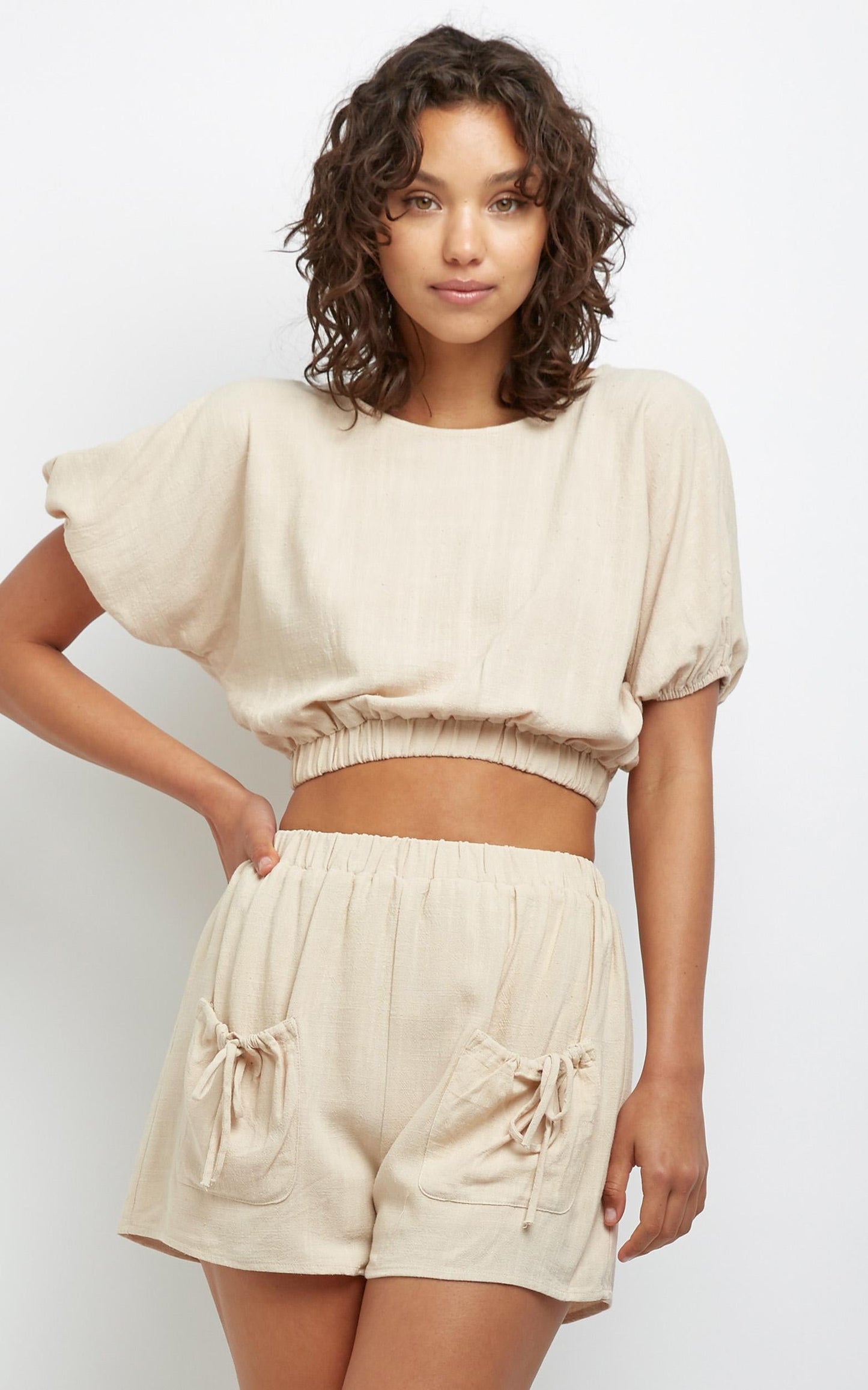 Alia Two Piece Set in Beige