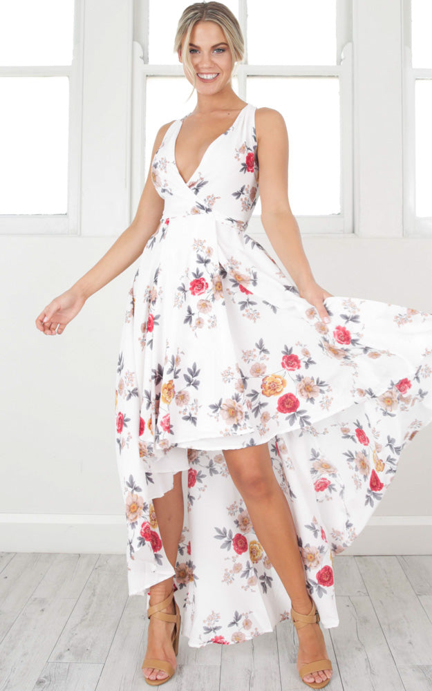 Ocean Avenue Dress In White Floral