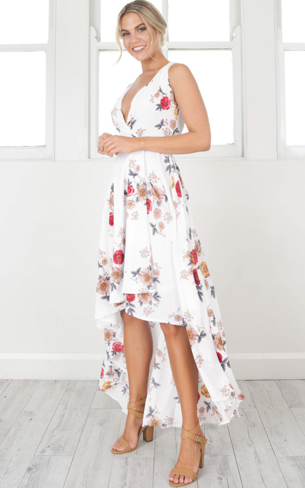 Ocean Avenue Dress In White Floral