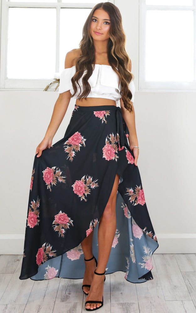 Everlasting Maxi Skirt In Pink Floral