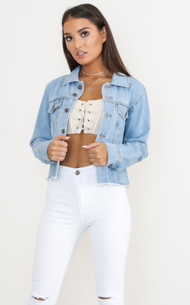 Learn To Love Denim Jacket In Light Wash