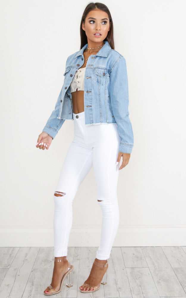 Learn To Love Denim Jacket In Light Wash