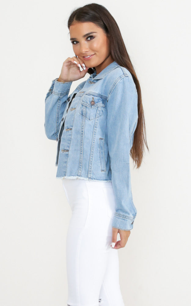 Learn To Love Denim Jacket In Light Wash