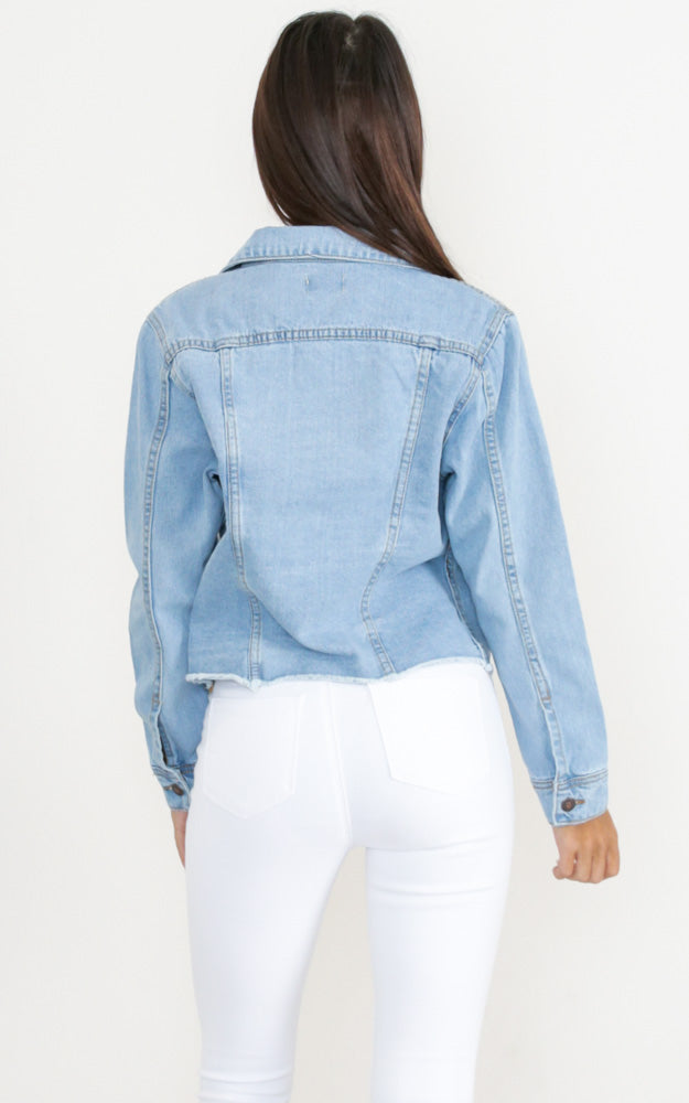 Learn To Love Denim Jacket In Light Wash