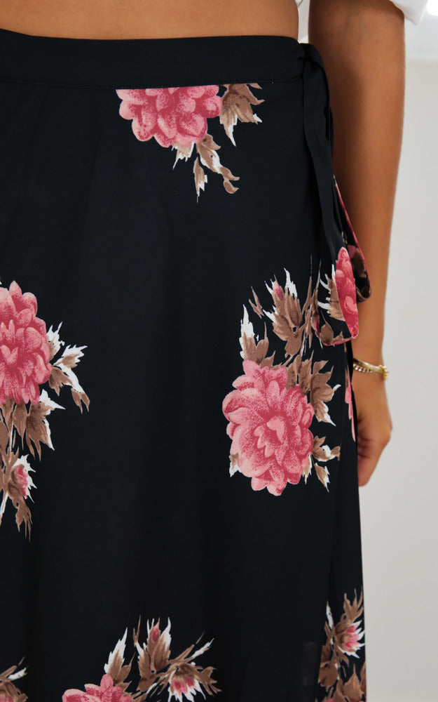 Everlasting Maxi Skirt In Pink Floral