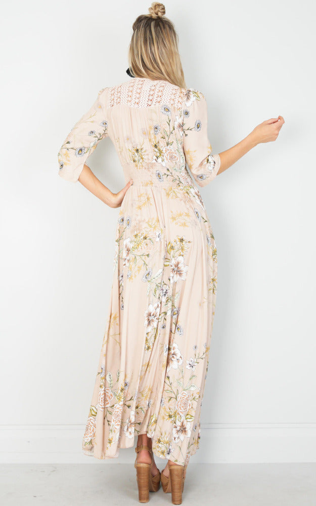 Lone Traveller Maxi Dress In Blush Floral