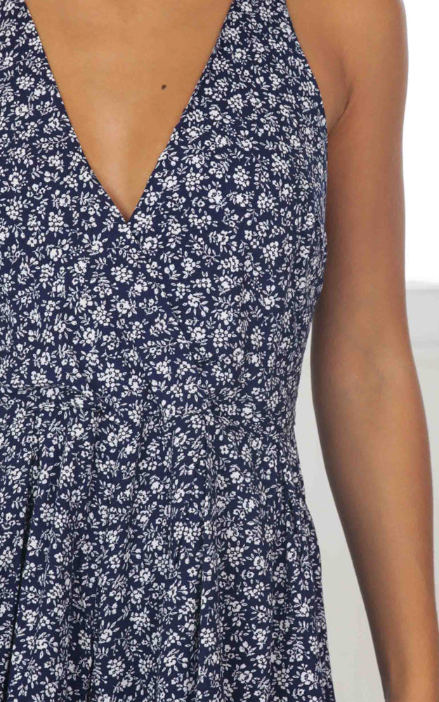 What You Want Playsuit In Navy Floral