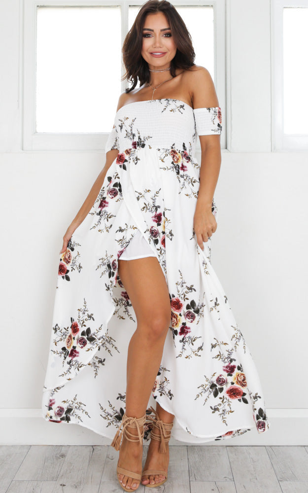 Lovestruck Maxi Dress in White Floral