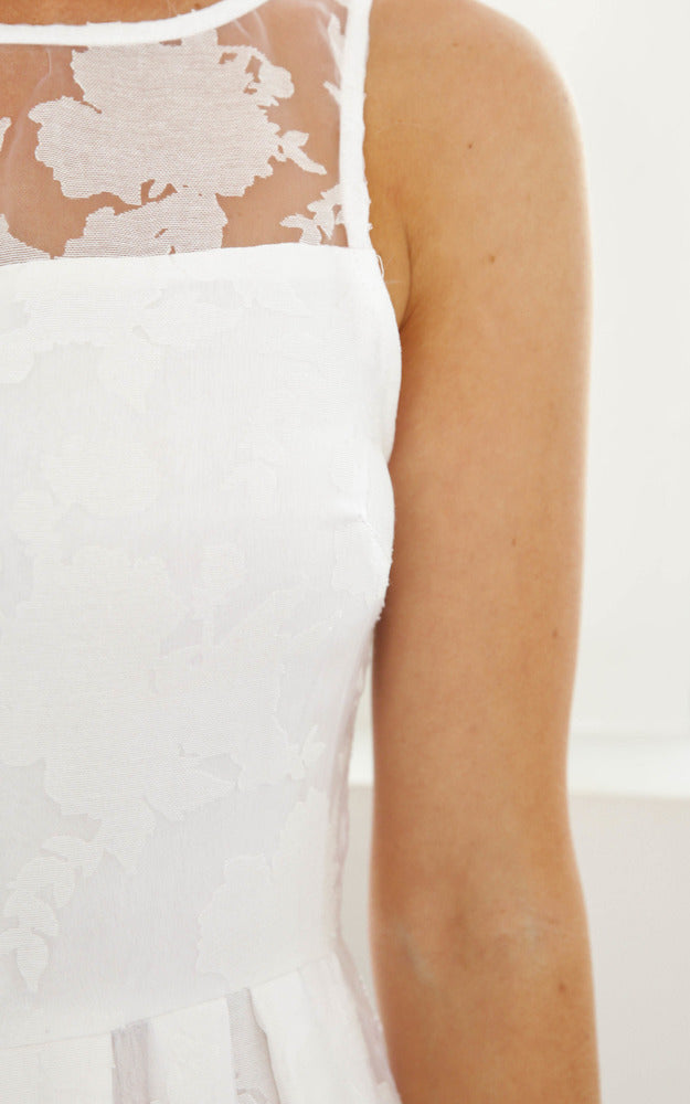 Mad Tea Party Dress In White