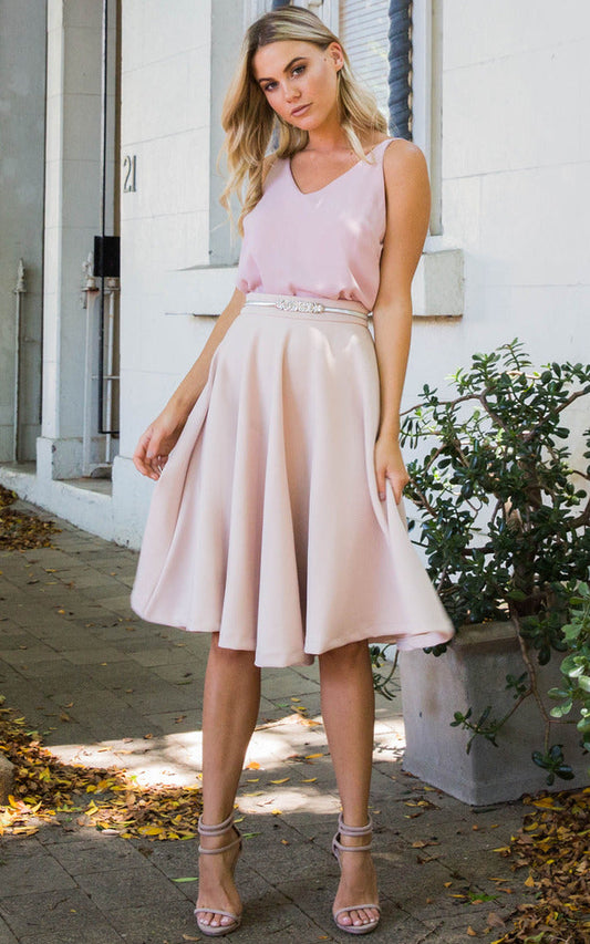 Whirlwind Midi Skirt In Nude