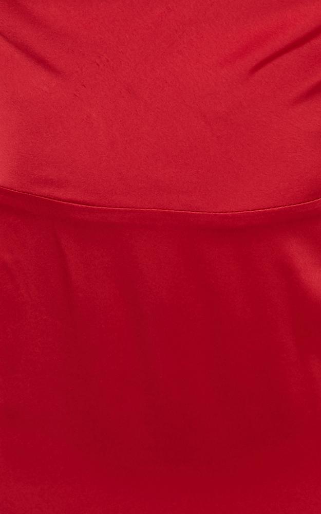 Style And Substance Maxi Dress In Red Satin