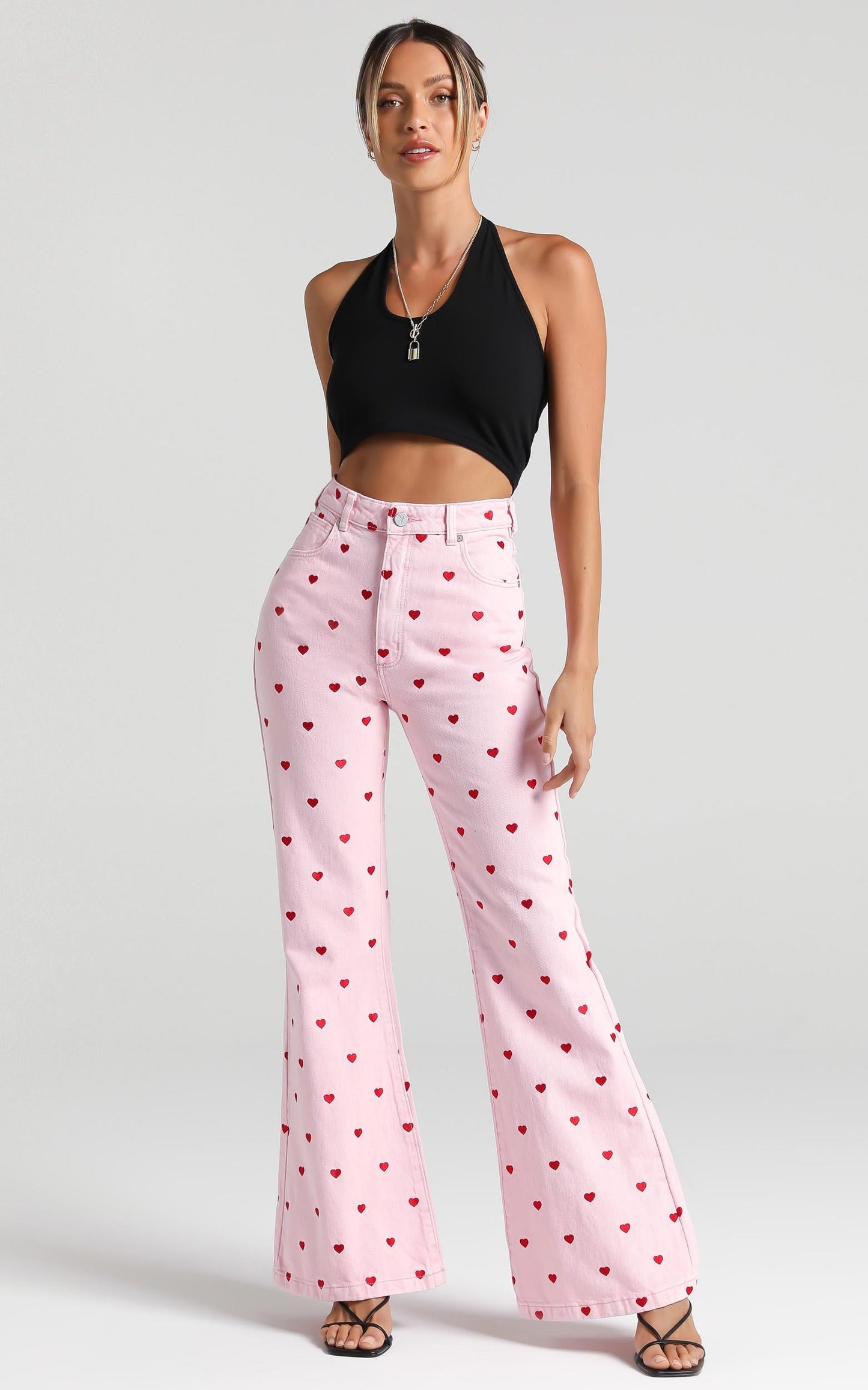 Abrand x Dyspnea - A Double Oh Flare Jean in Pink Heart