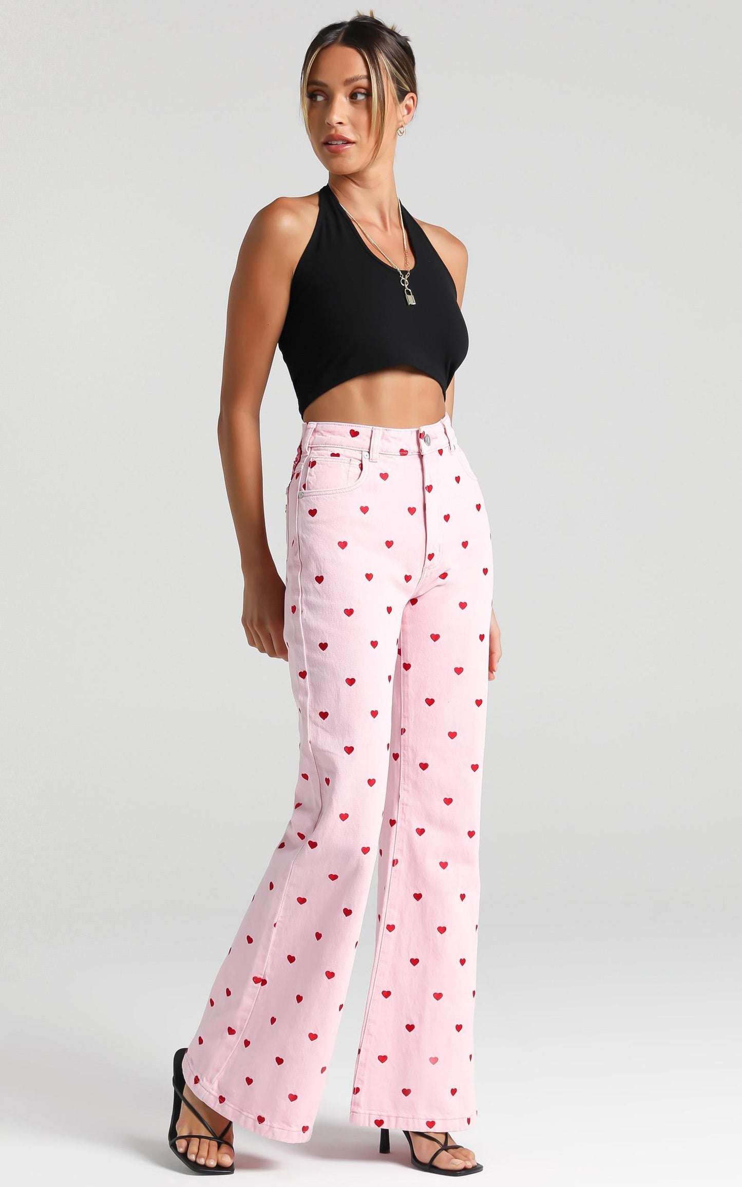 Abrand x Dyspnea - A Double Oh Flare Jean in Pink Heart