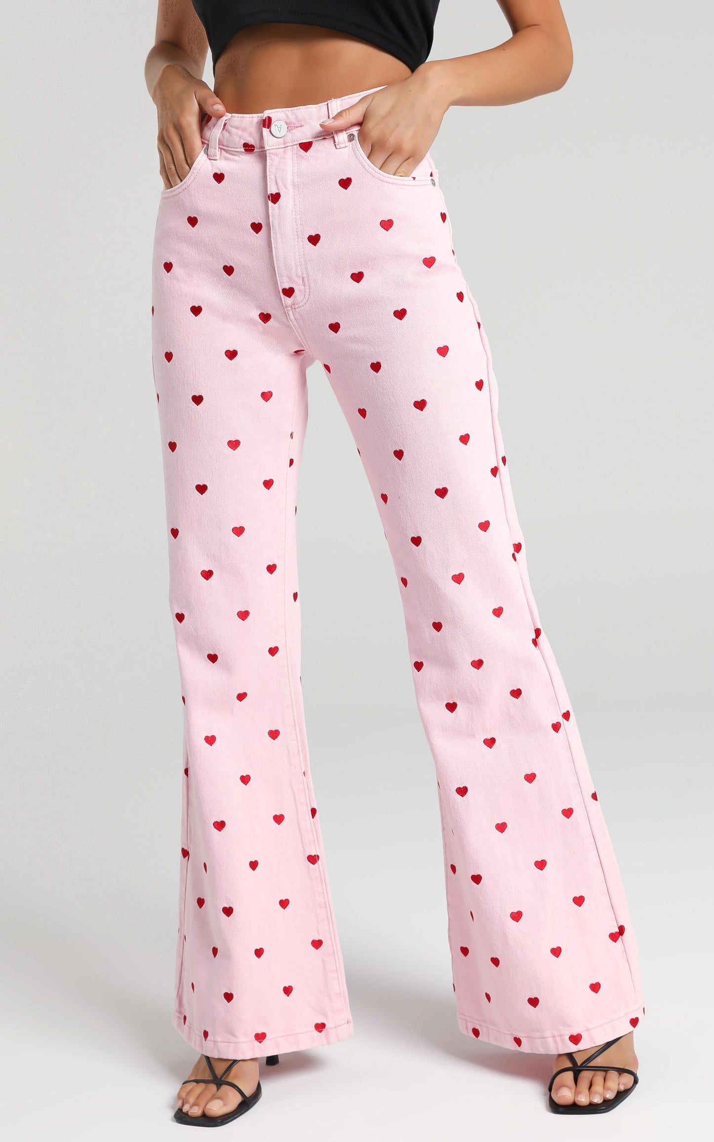 Abrand x Dyspnea - A Double Oh Flare Jean in Pink Heart