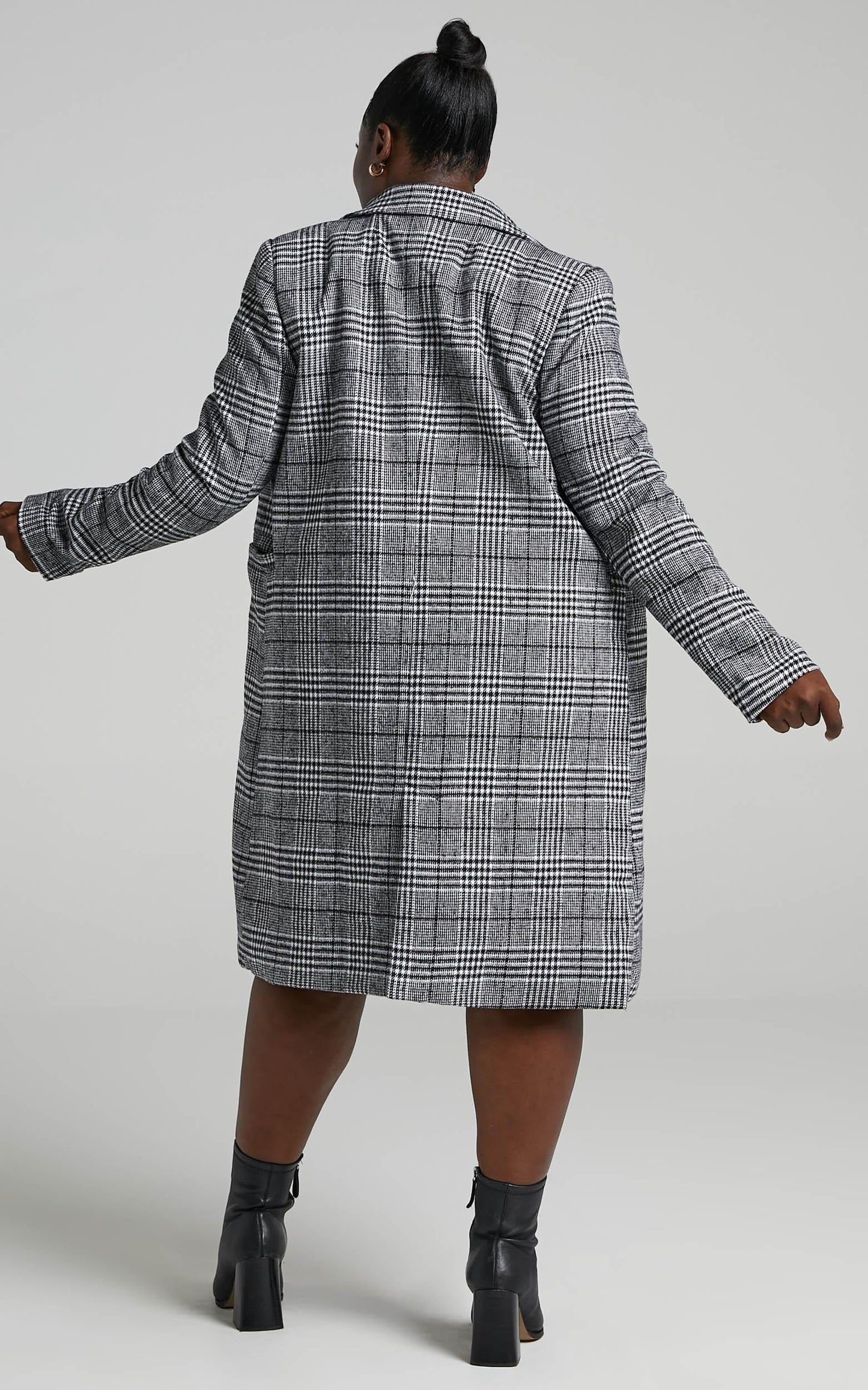As Time Passes By Coat in Grey Check