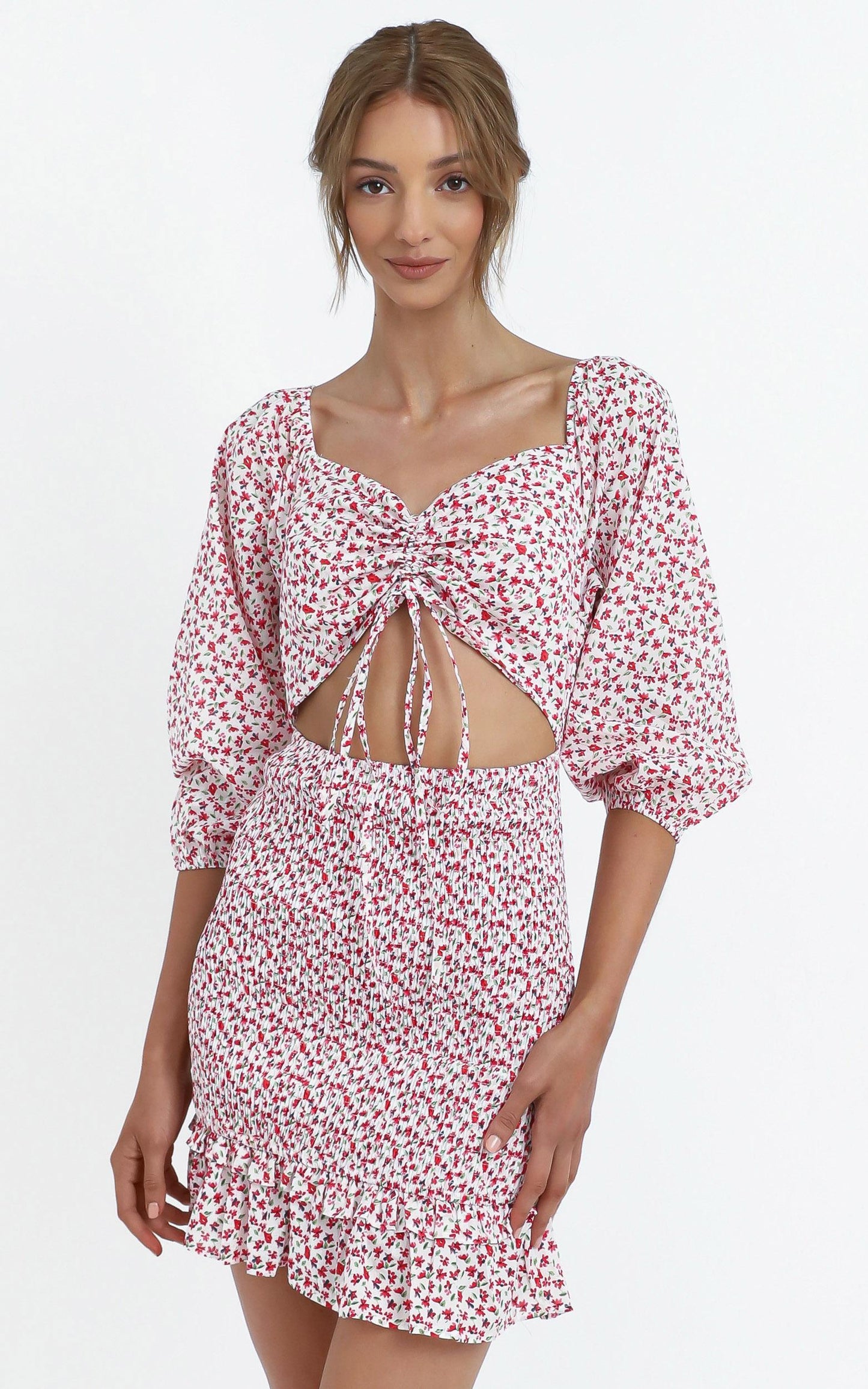 Adaiah Dress in Pink Floral