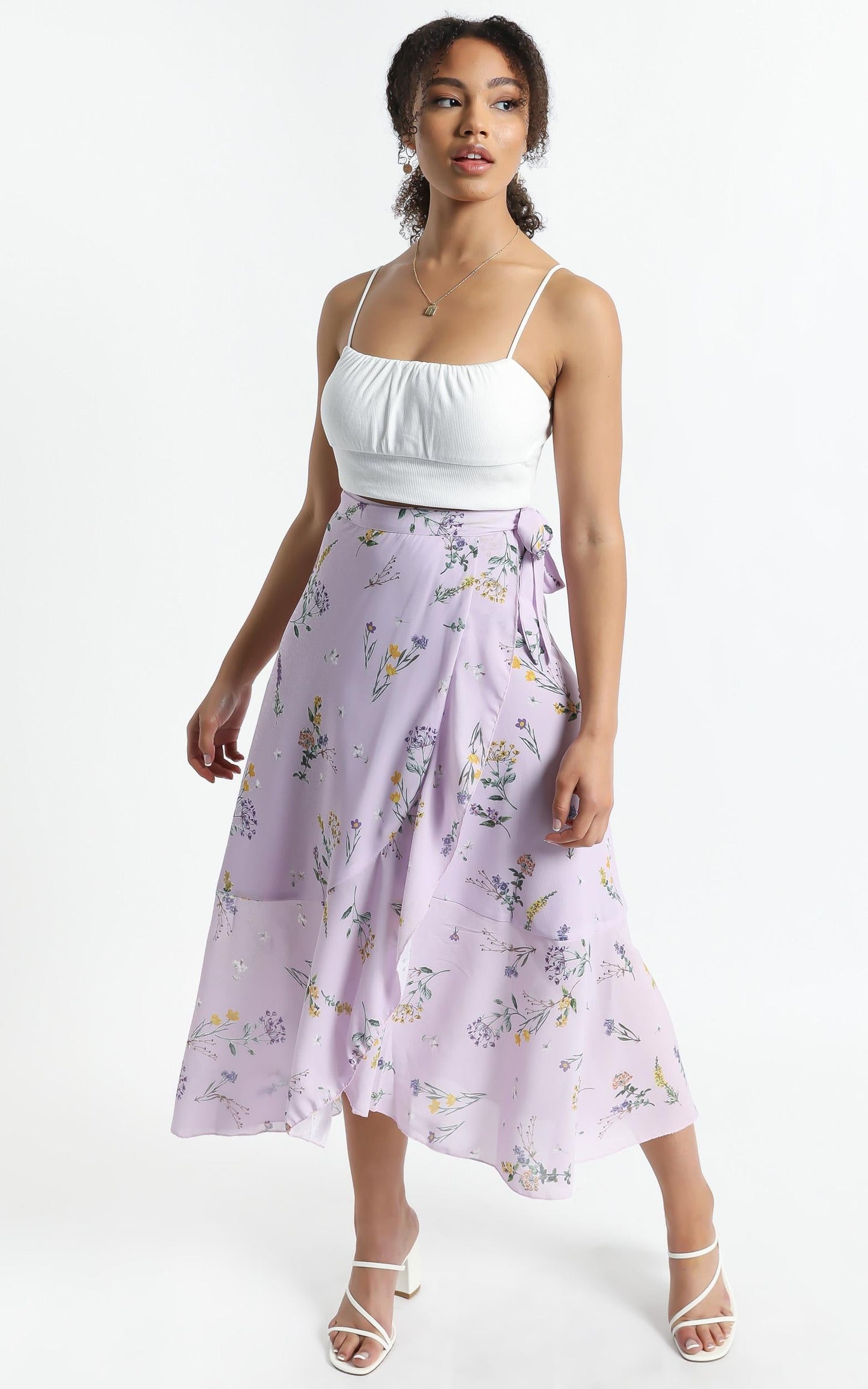 Add To The Mix Skirt in Lavender Botanical Floral