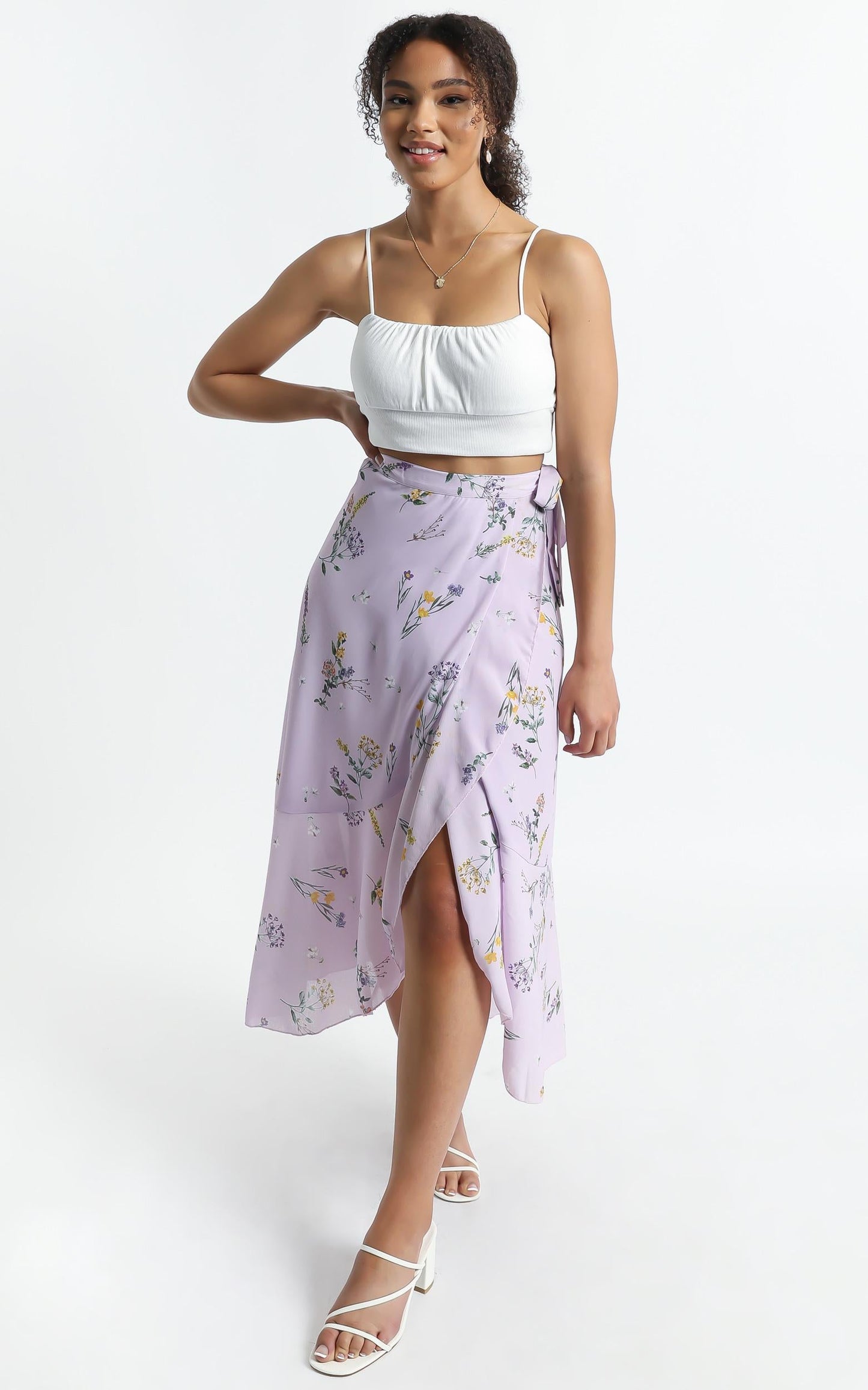 Add To The Mix Skirt in Lavender Botanical Floral