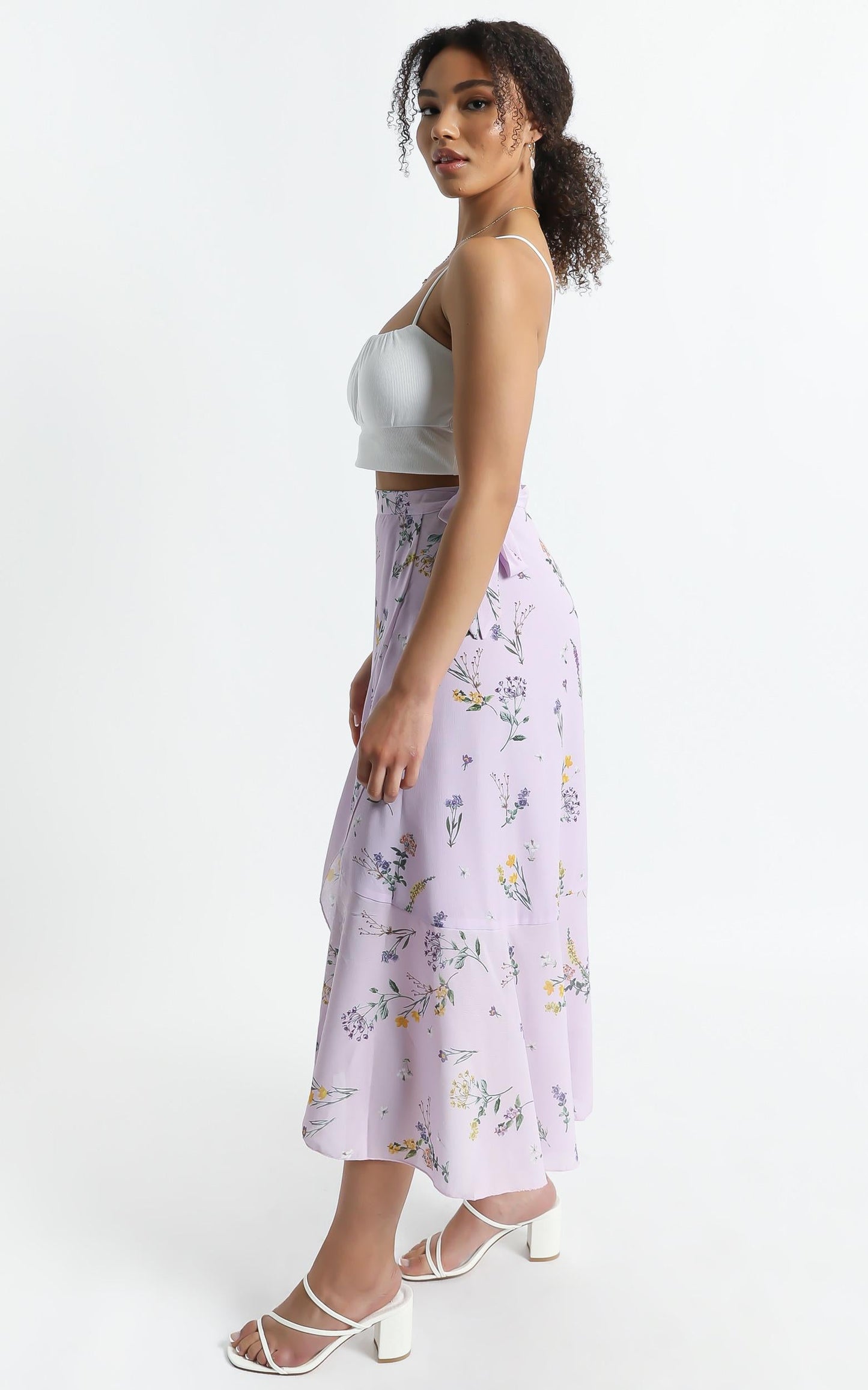 Add To The Mix Skirt in Lavender Botanical Floral