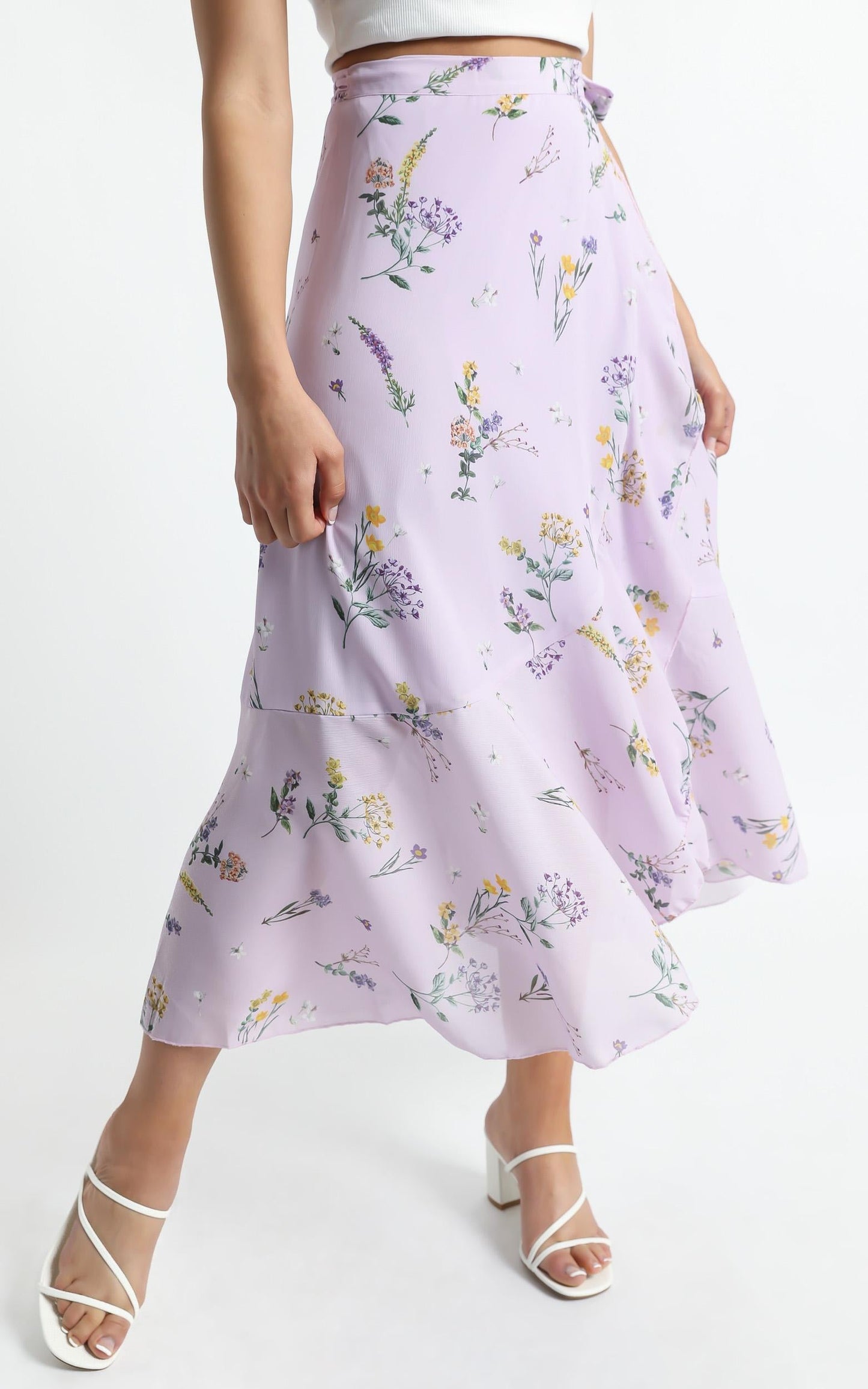 Add To The Mix Skirt in Lavender Botanical Floral