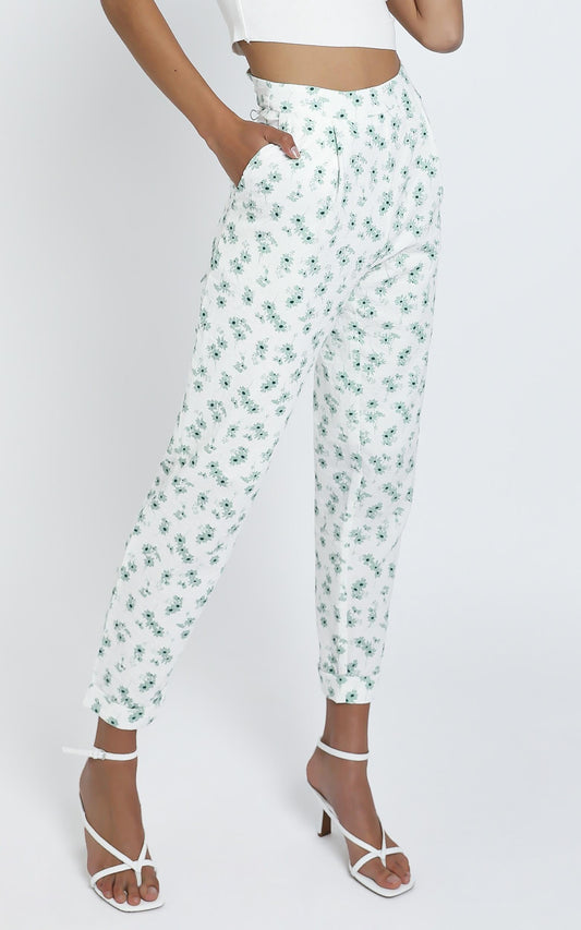 Adela Pants in Sage Floral