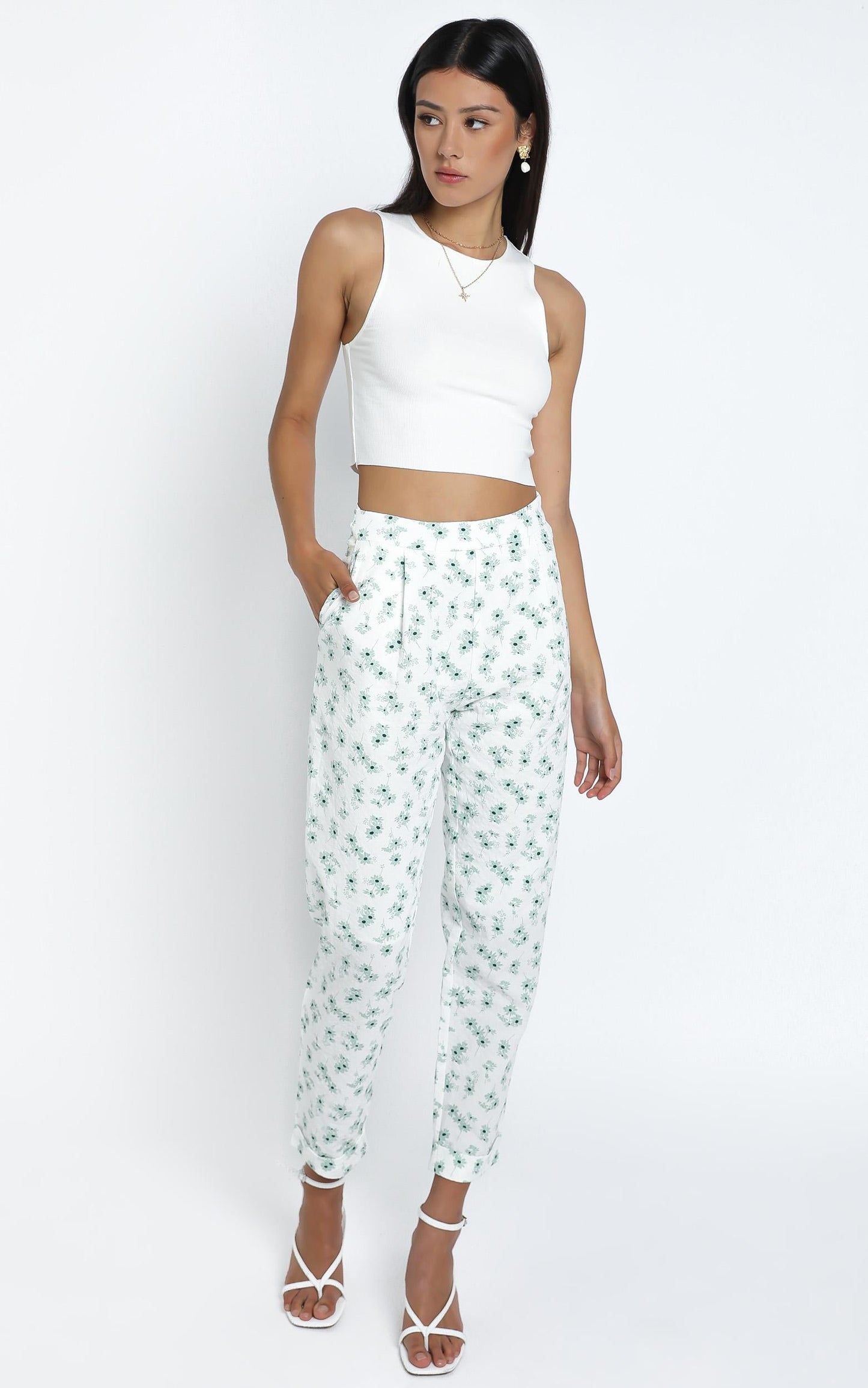 Adela Pants in Sage Floral