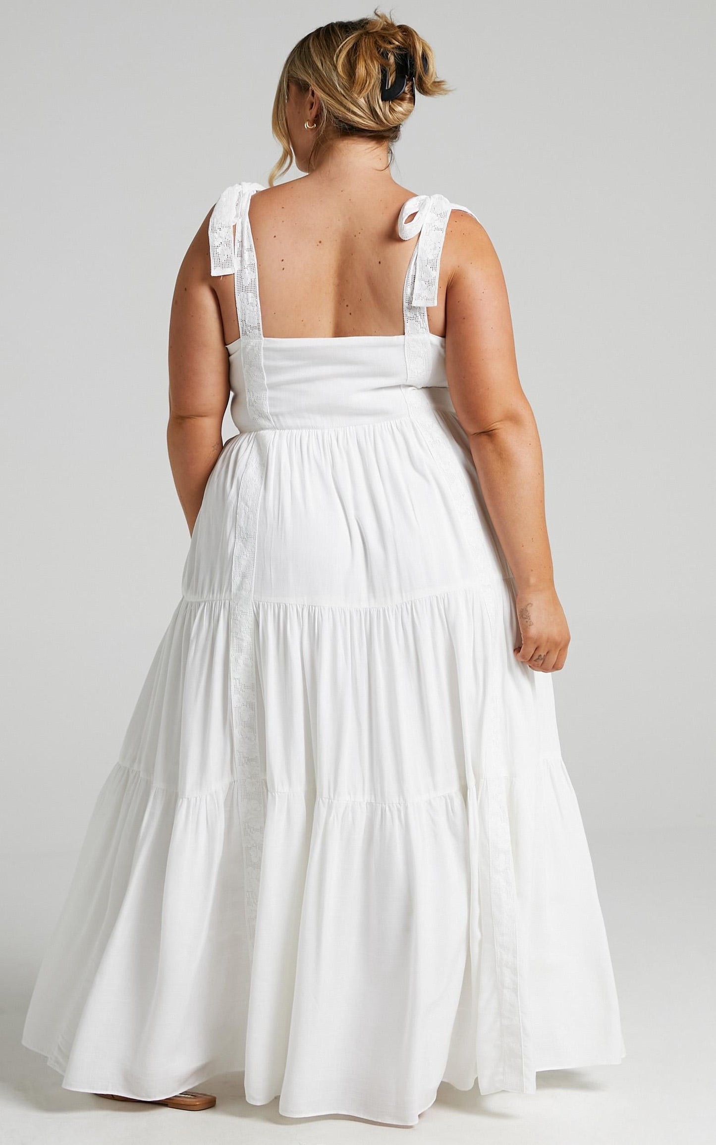 Afternoon Stroll Split Maxi Dress in White