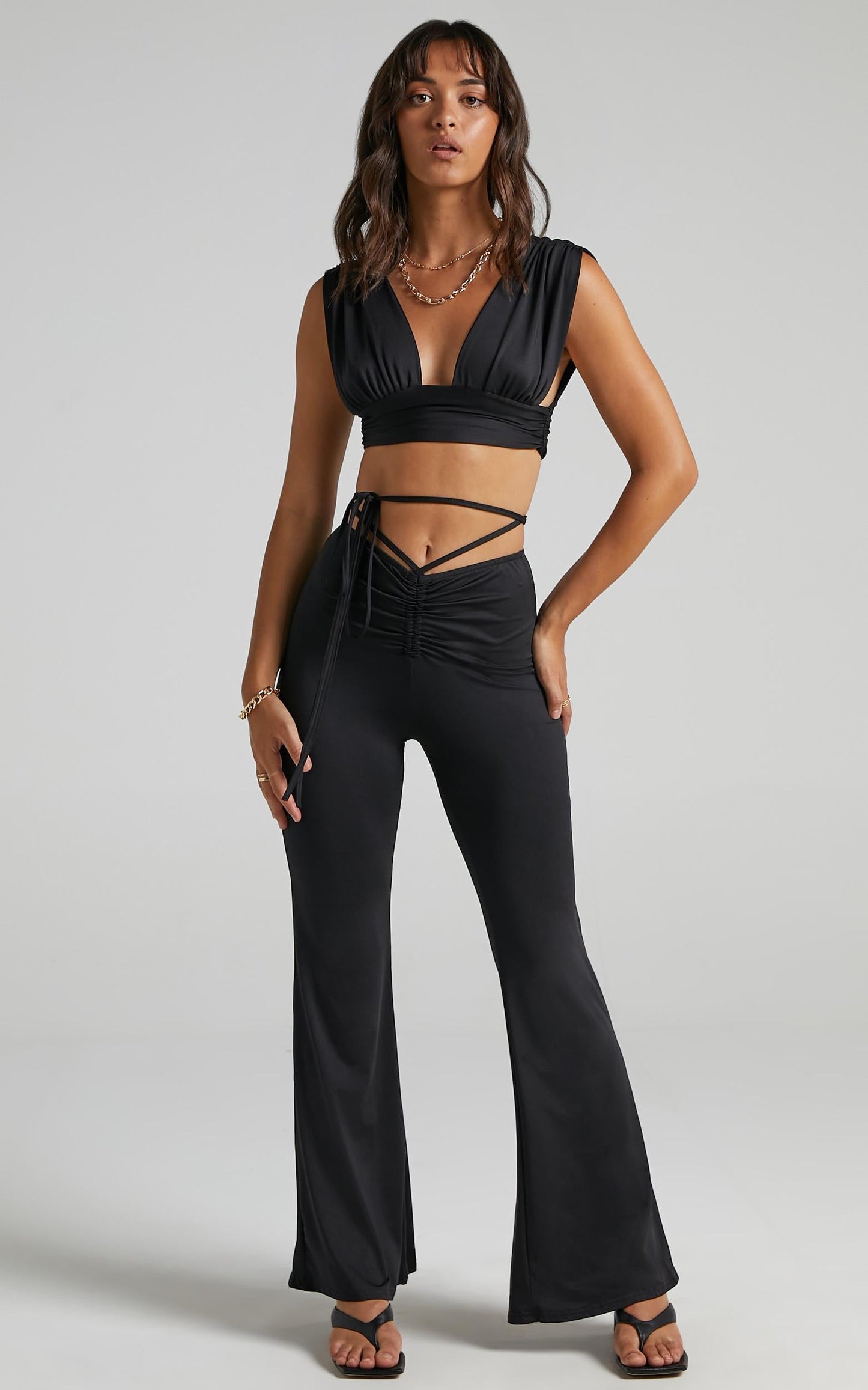 Aggy Two Piece Set in Black