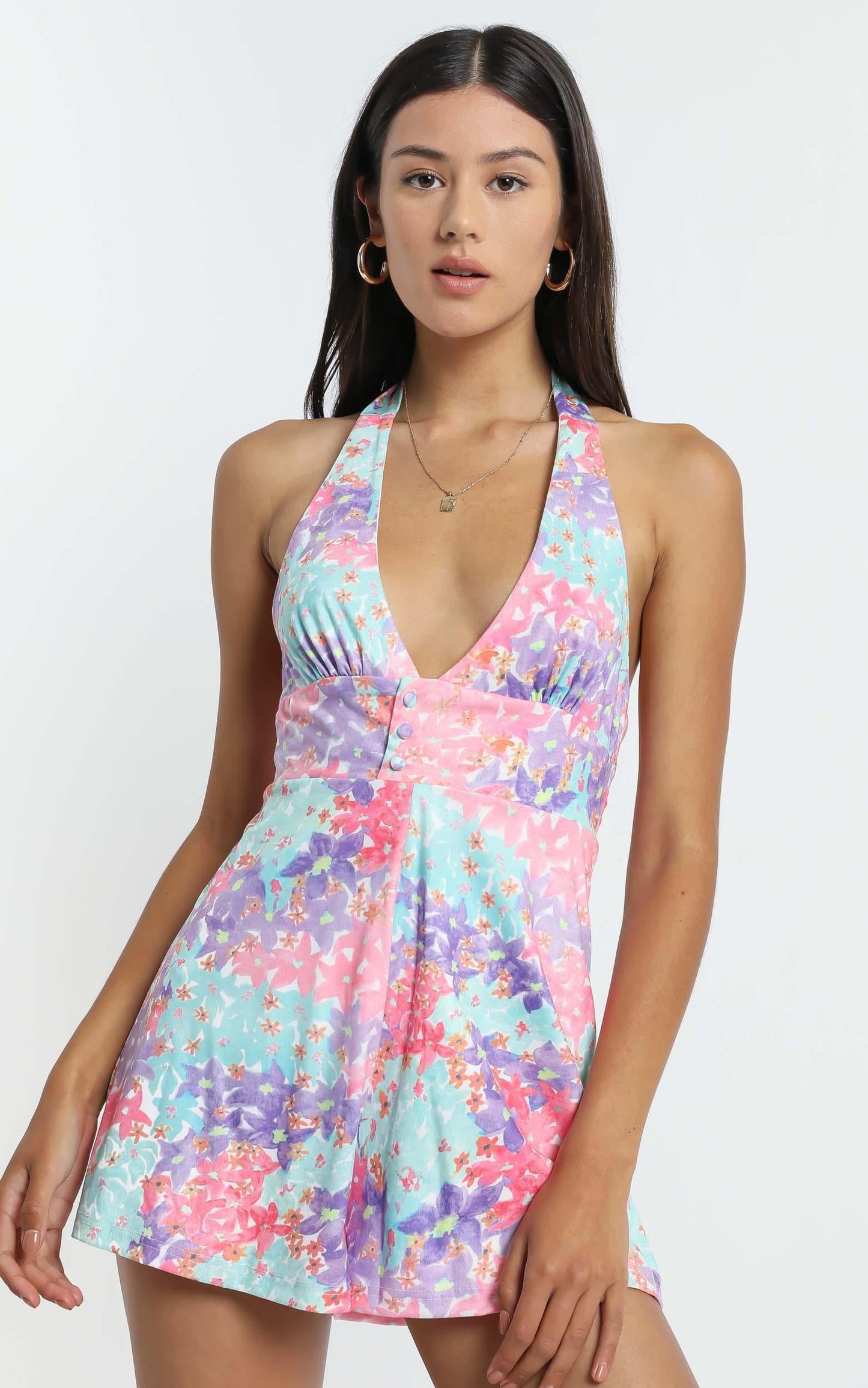 Ahmeira Playsuit in Electric Blooms